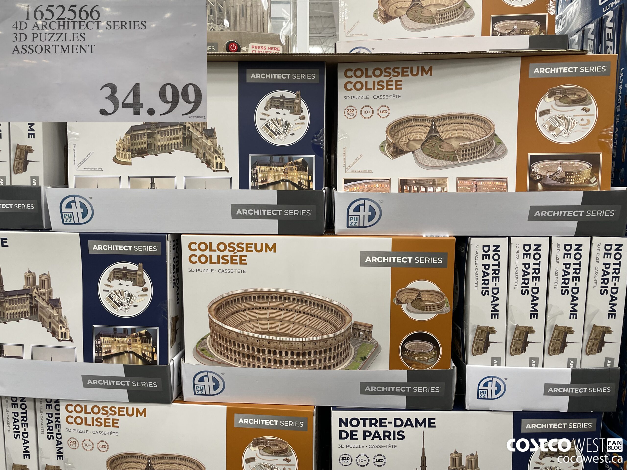 1652566 4D ARCHITECT SERIES 3D PUZZLES ASSORTMENT $34.99