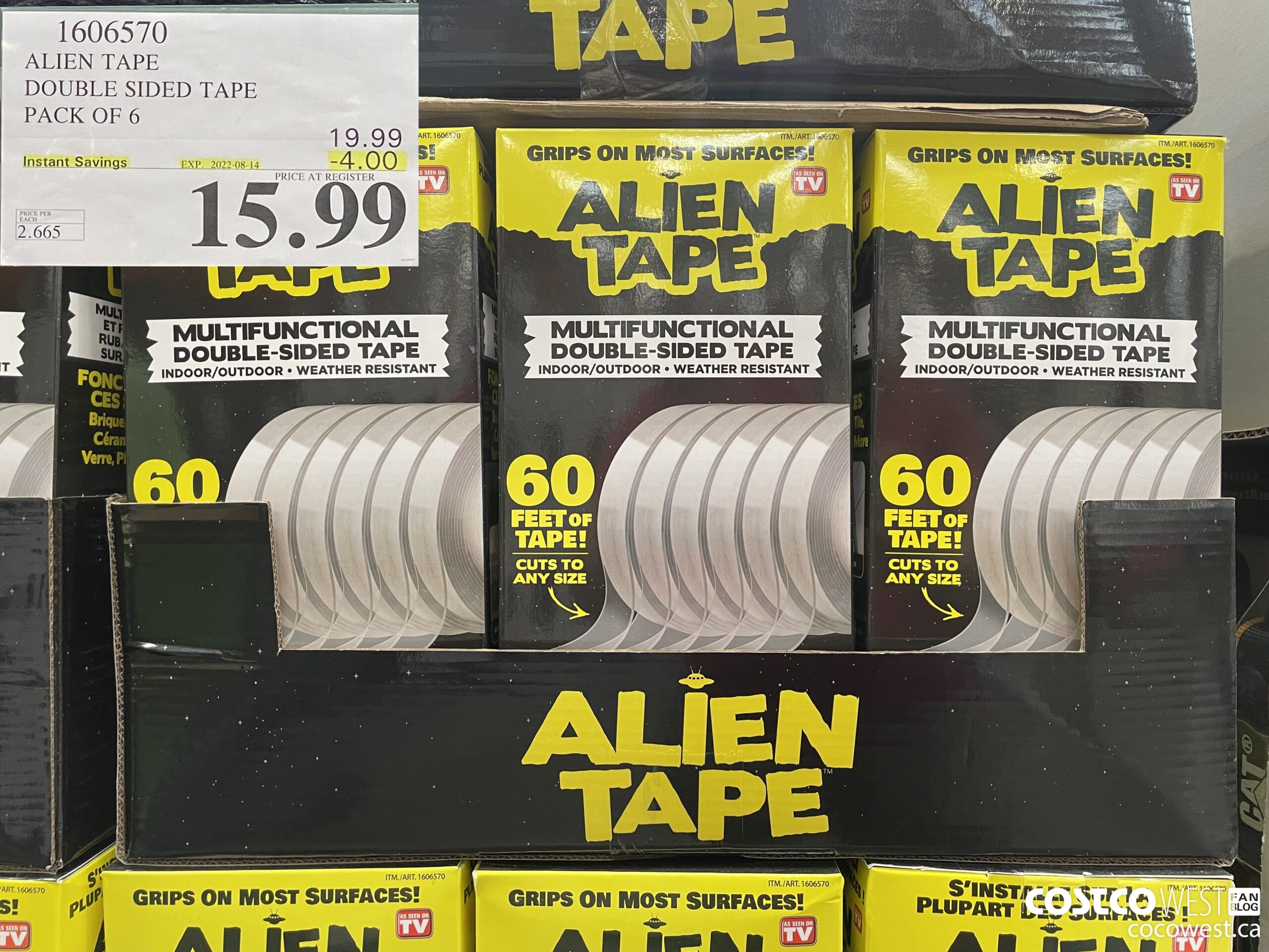 1606570 ALIEN TAPE DOUBLE SIDED TAPE PACK OF 6 ($4.00 INSTANT SAVINGS EXPIRES ON 2022-08-14) $15.99