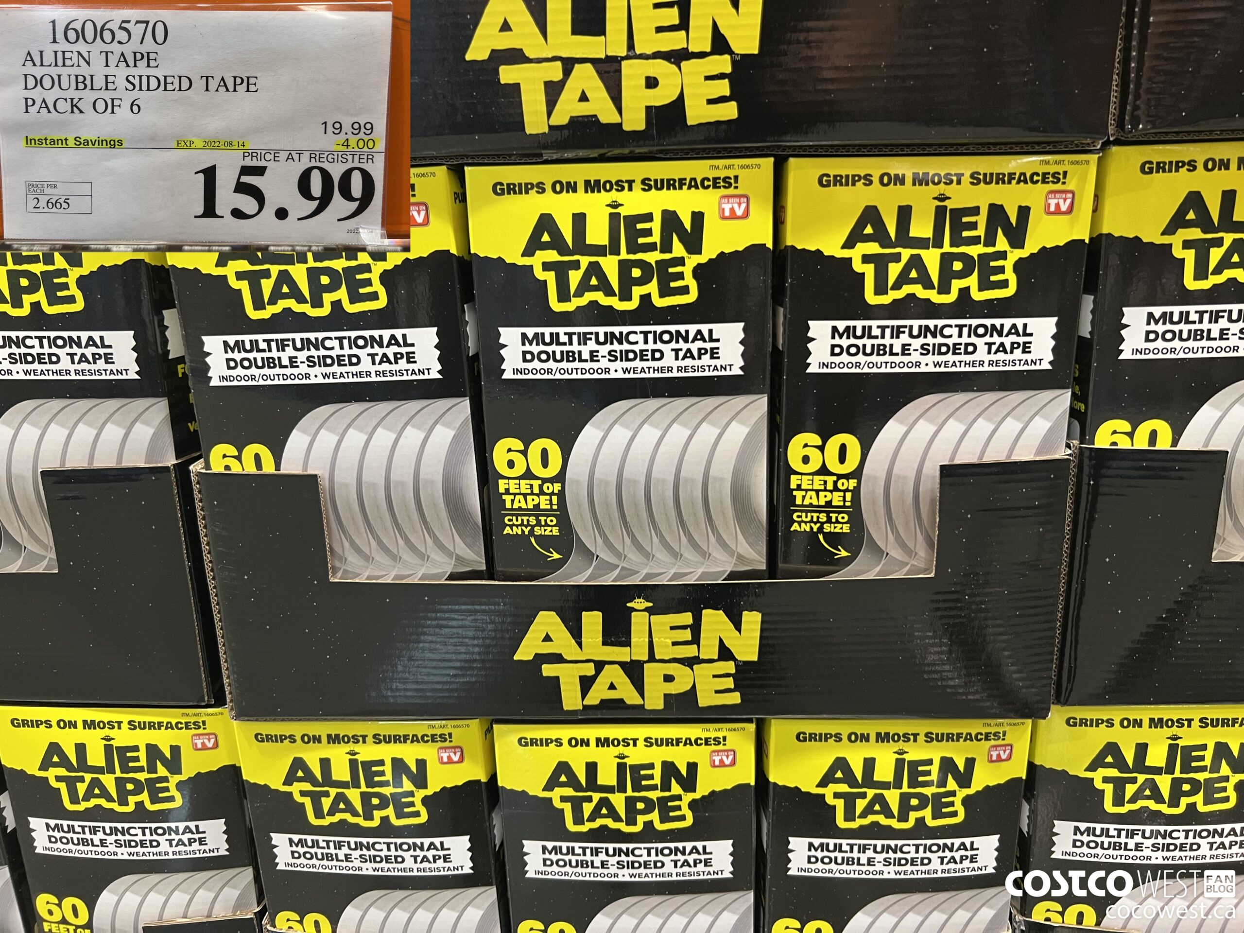 1606570 ALIEN TAPE DOUBLE SIDED TAPE PACK OF 6 ($4.00 INSTANT SAVINGS EXPIRES ON 2022-08-14) $15.99