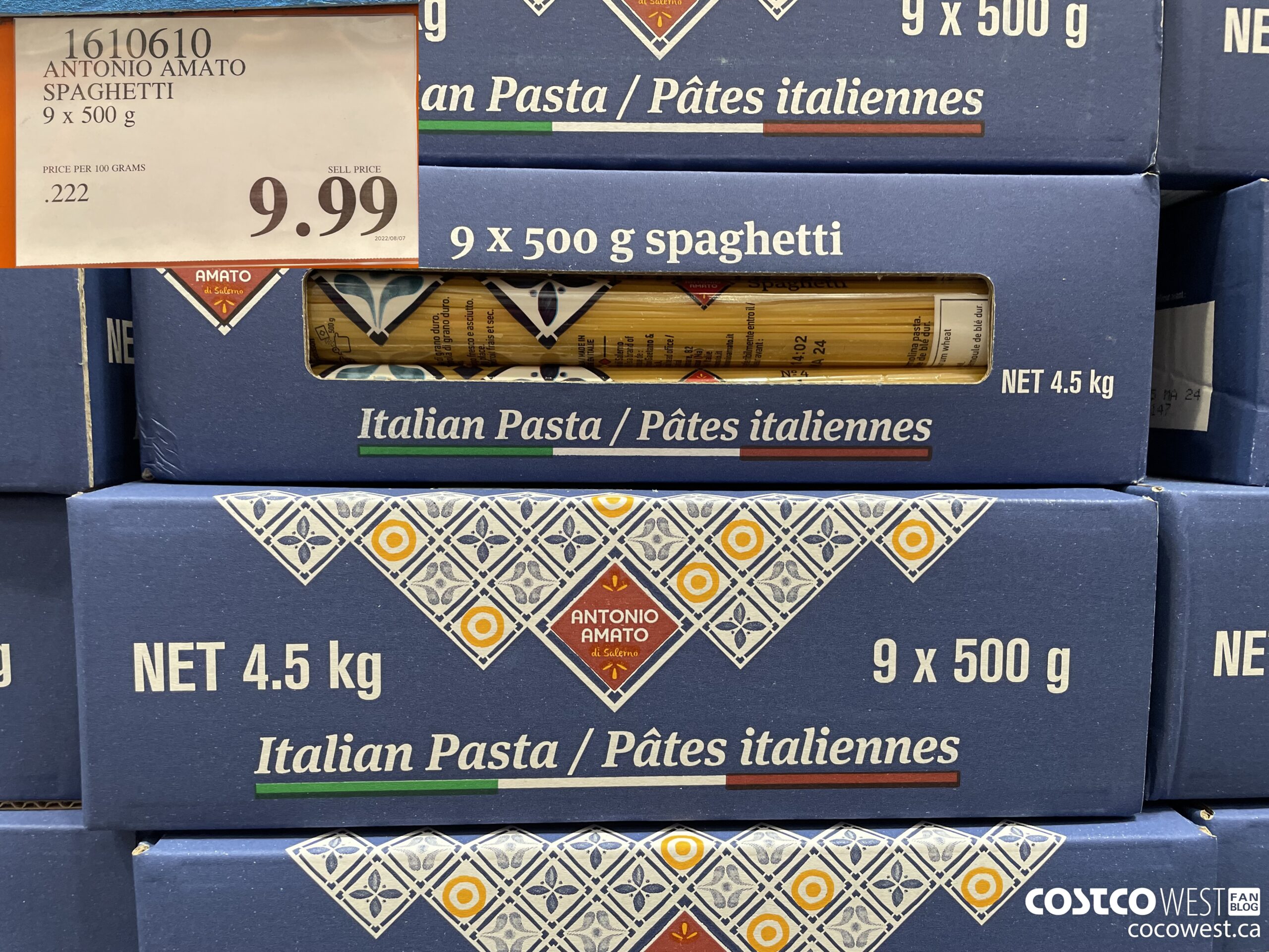 1610610 ANTONIO AMATO SPAGHETTI 9 X 500 G $9.99