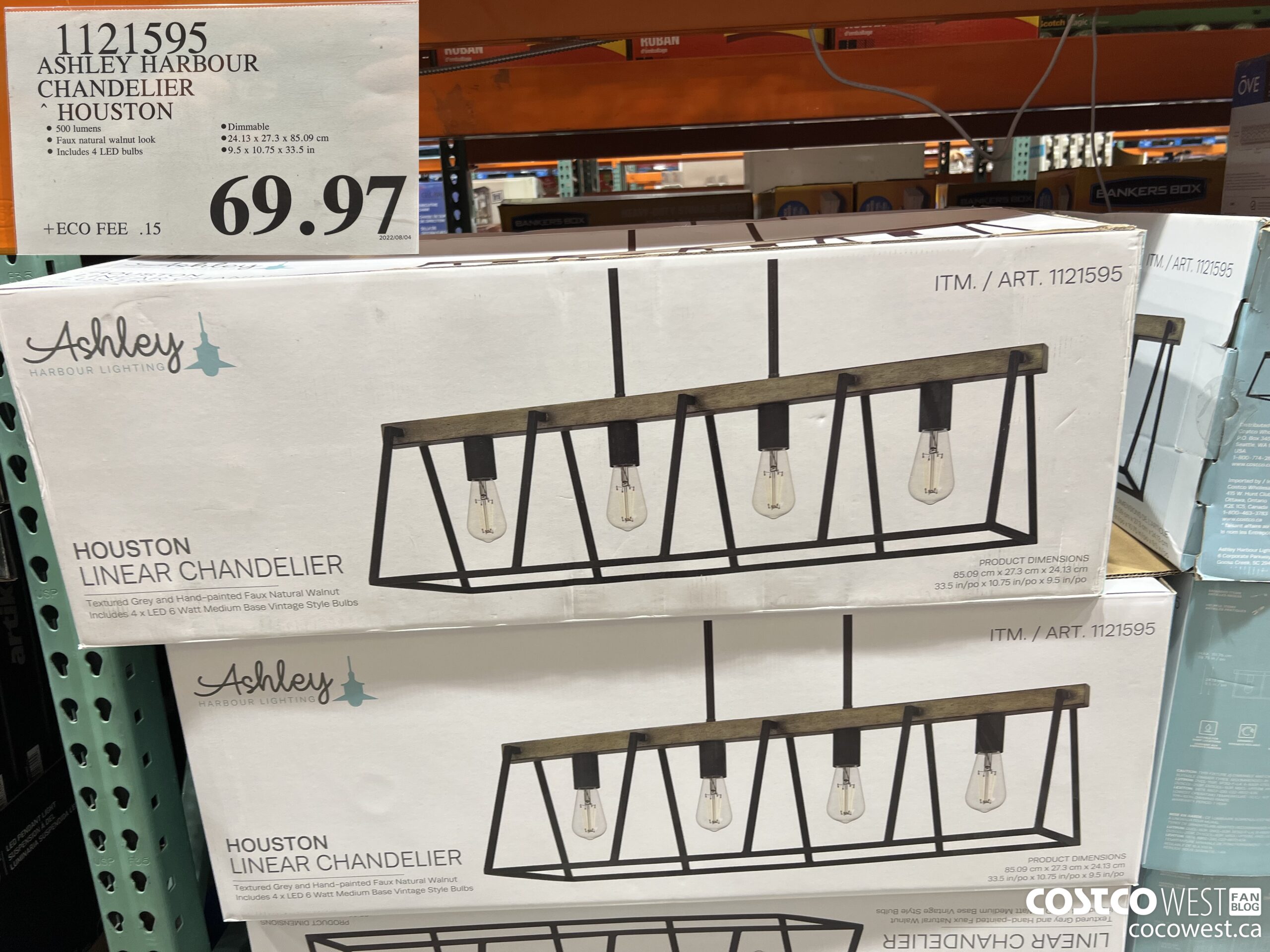 1121595 ASHLEY HARBOUR CHANDELIER HOUSTON $69.97