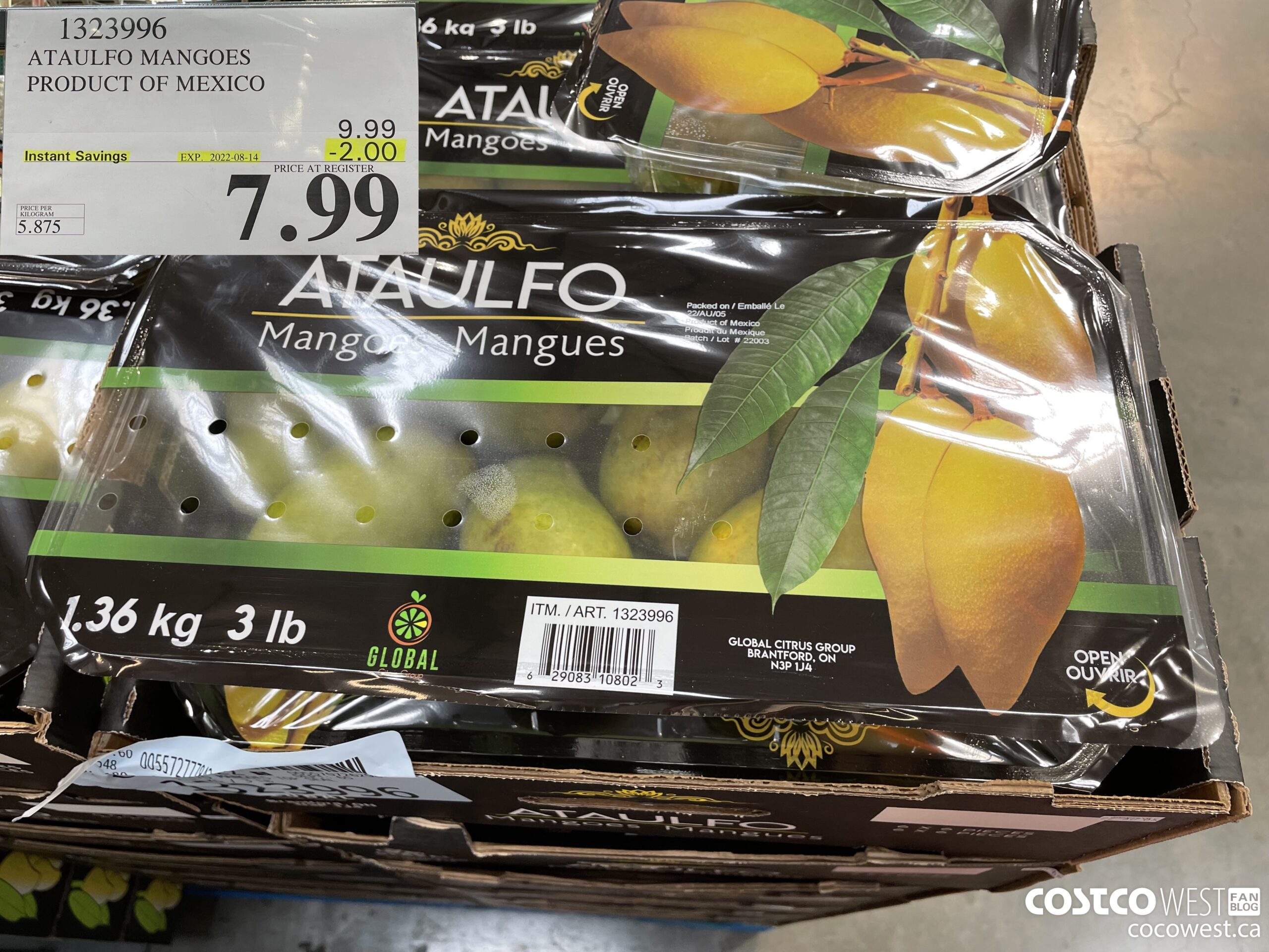 1323996 ATAULFO MANGOES PRODUCT OF MEXICO  ($2.00 INSTANT SAVINGS EXPIRES ON 2022-08-14) $7.99