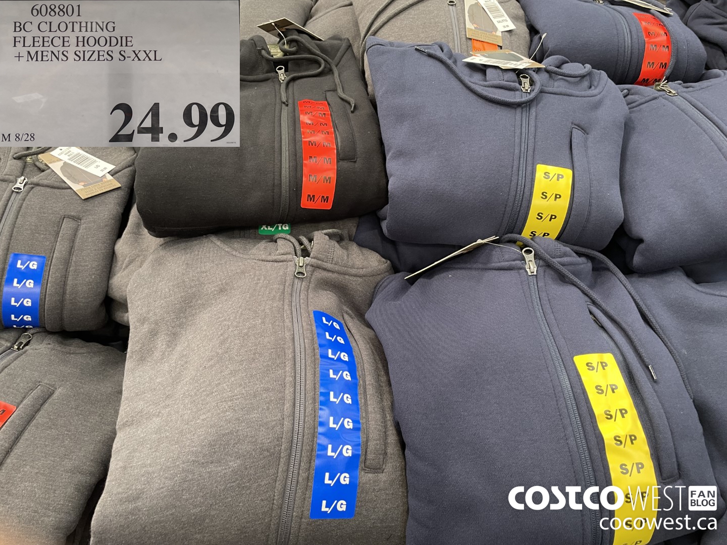 608801 BC CLOTHING FLEECE HOODIE MENS SIZES S-XXL  $24.99