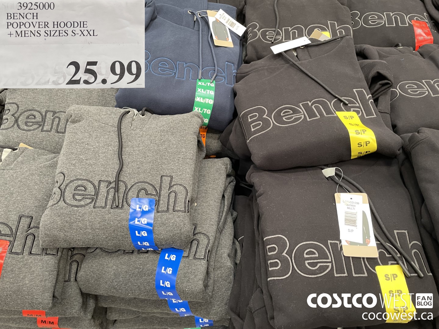 3925000 BENCH PULLOVER HOODIE MENS SIZES S-XXL $25.99