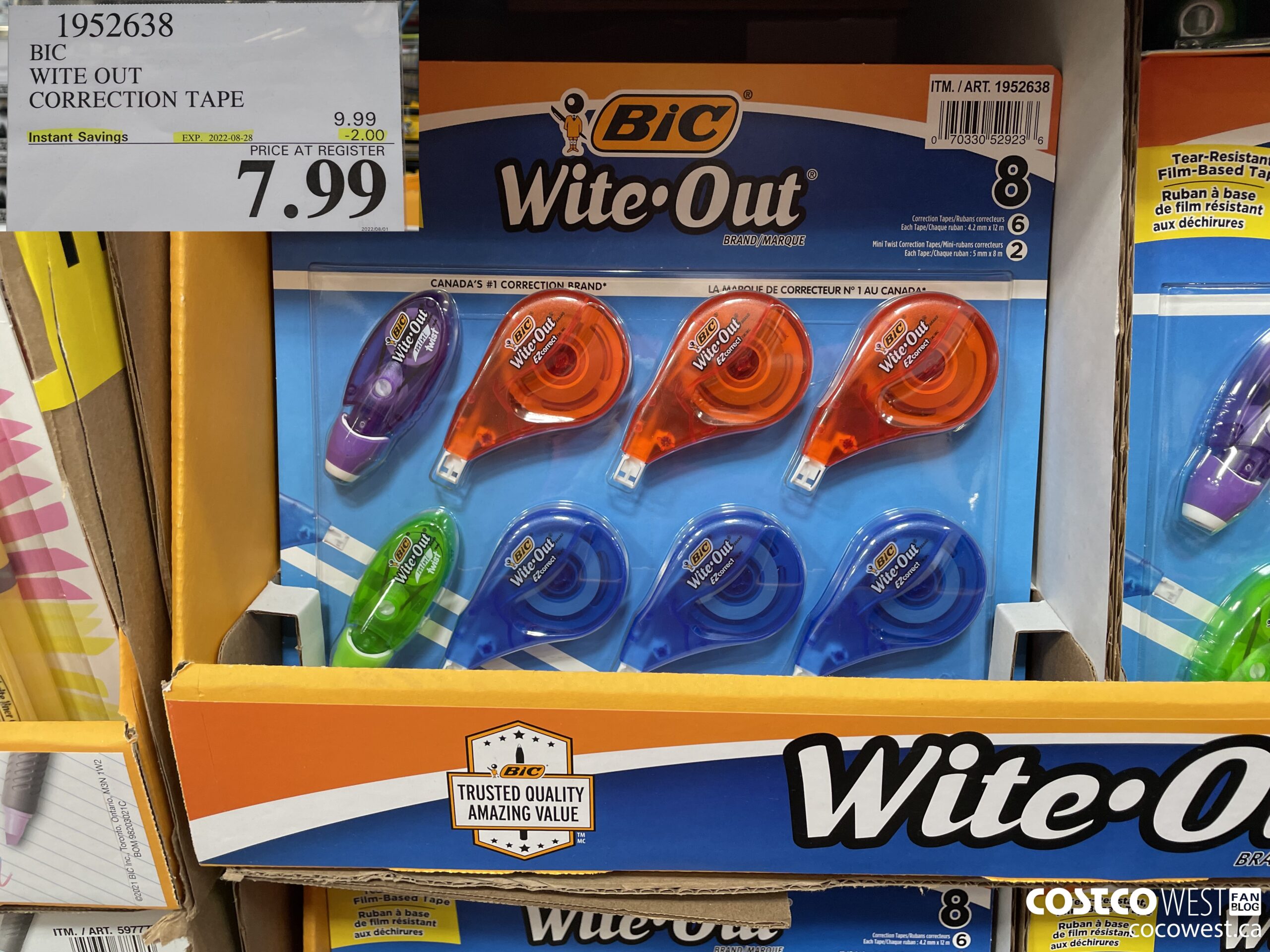 1952638 BIC WITE OUT CORRECTION TAPE ($2.00 INSTANT SAVINGS EXPIRES ON 2022-08-28) $7.99