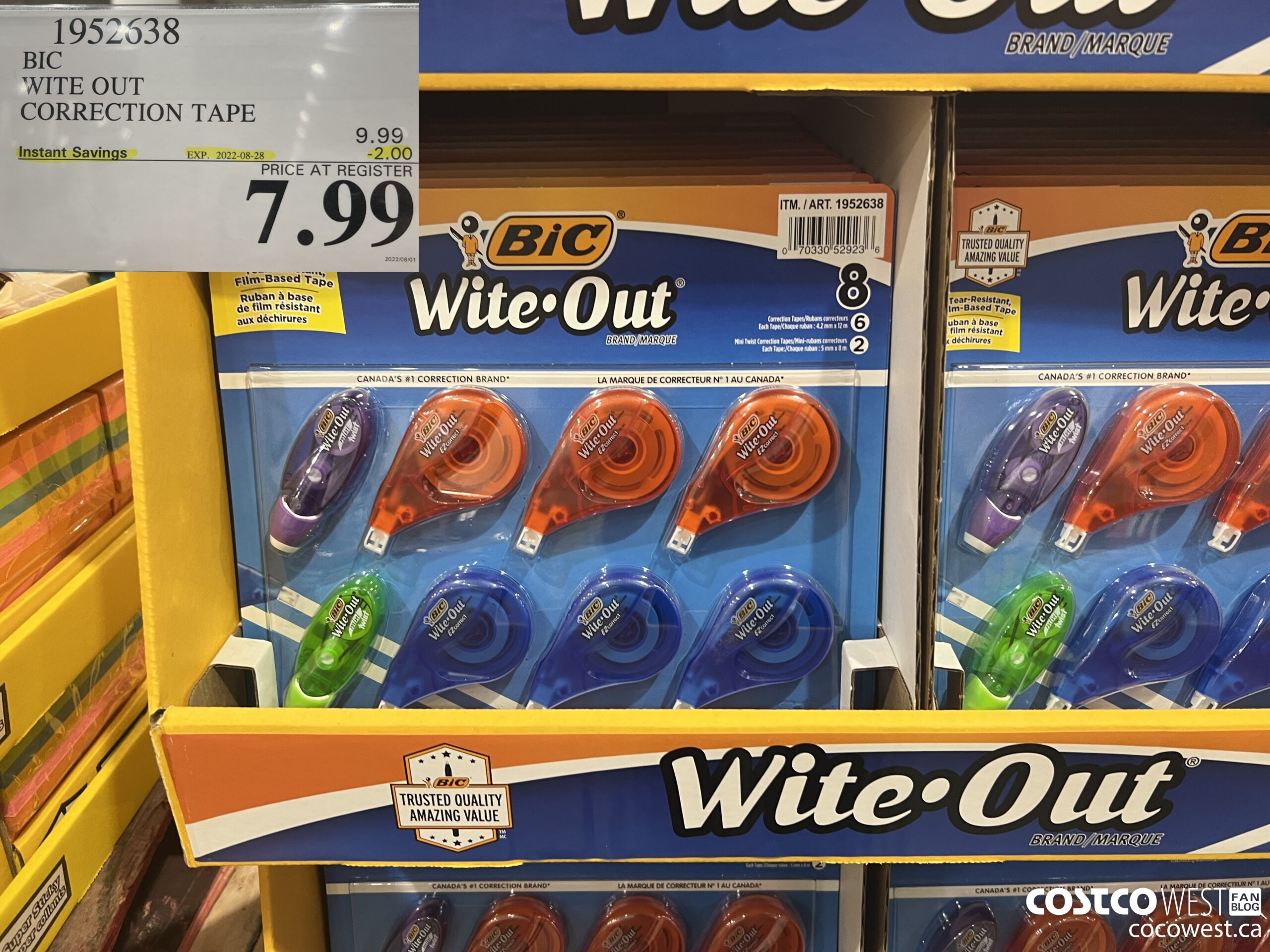 1952638 BIC WITE OUT CORRECTION TAPE 2 00 INSTANT SAVINGS EXPIRES