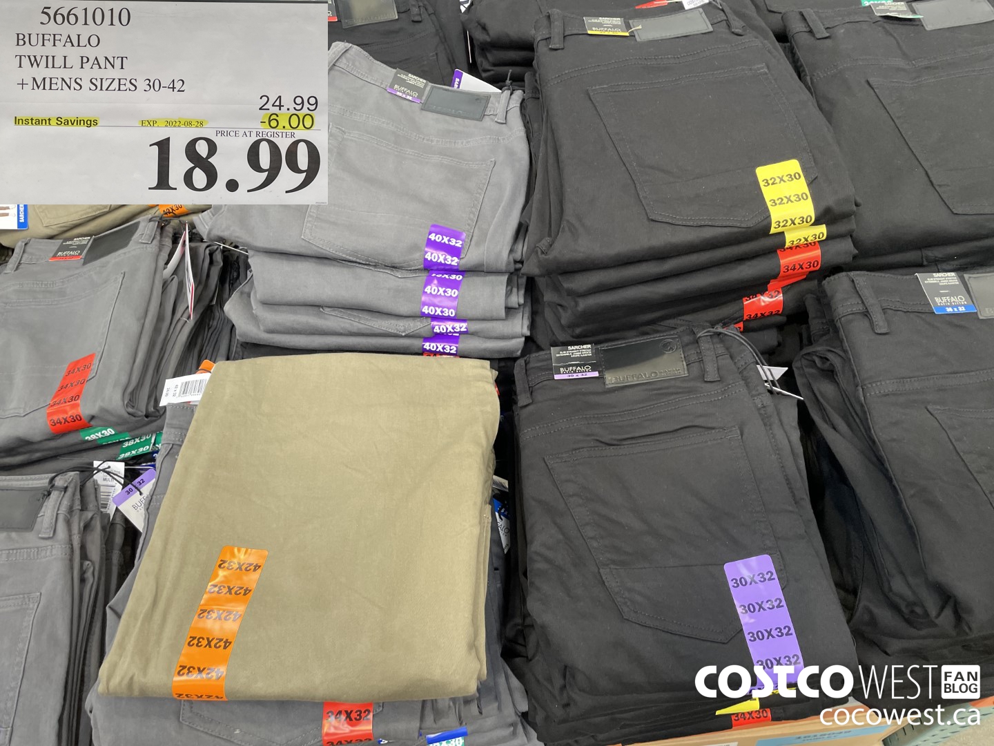 5661010 BUFFALO TWILL PANT MENS SIZES 30-42 ($6.00 INSTANT SAVINGS EXPIRES ON 2022-08-28) $18.99