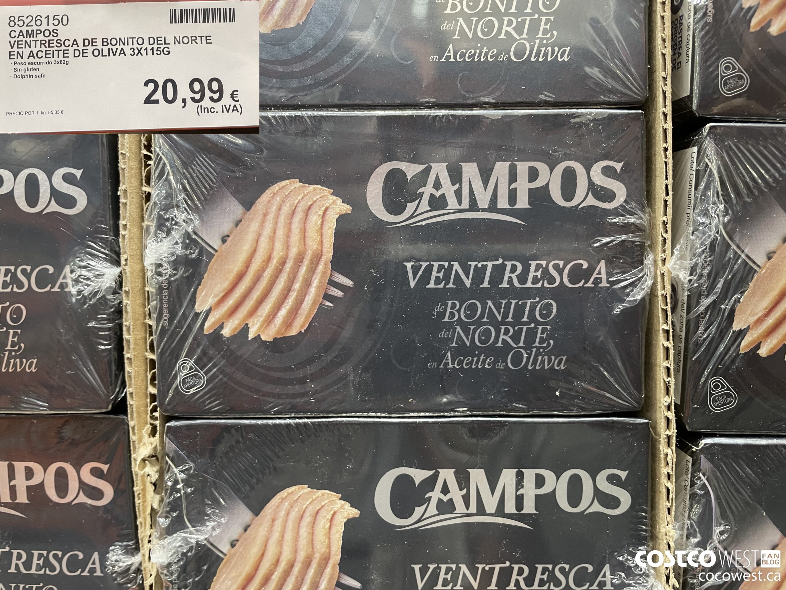 8526150 CAMPOS VENTRESCA DE BONITO DEL NORTE EN ACEITE DE OLIVA 3X115G $20.99
