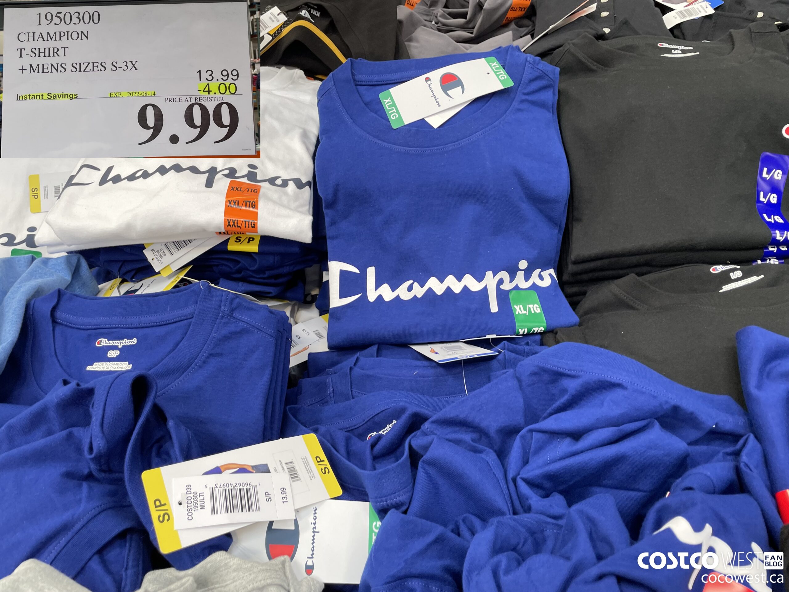 1950300 CHAMPION T-SHIRT MENS SIZES S-3X ($4.00 INSTANT SAVINGS EXPIRES ON 2022-08-14) $9.99