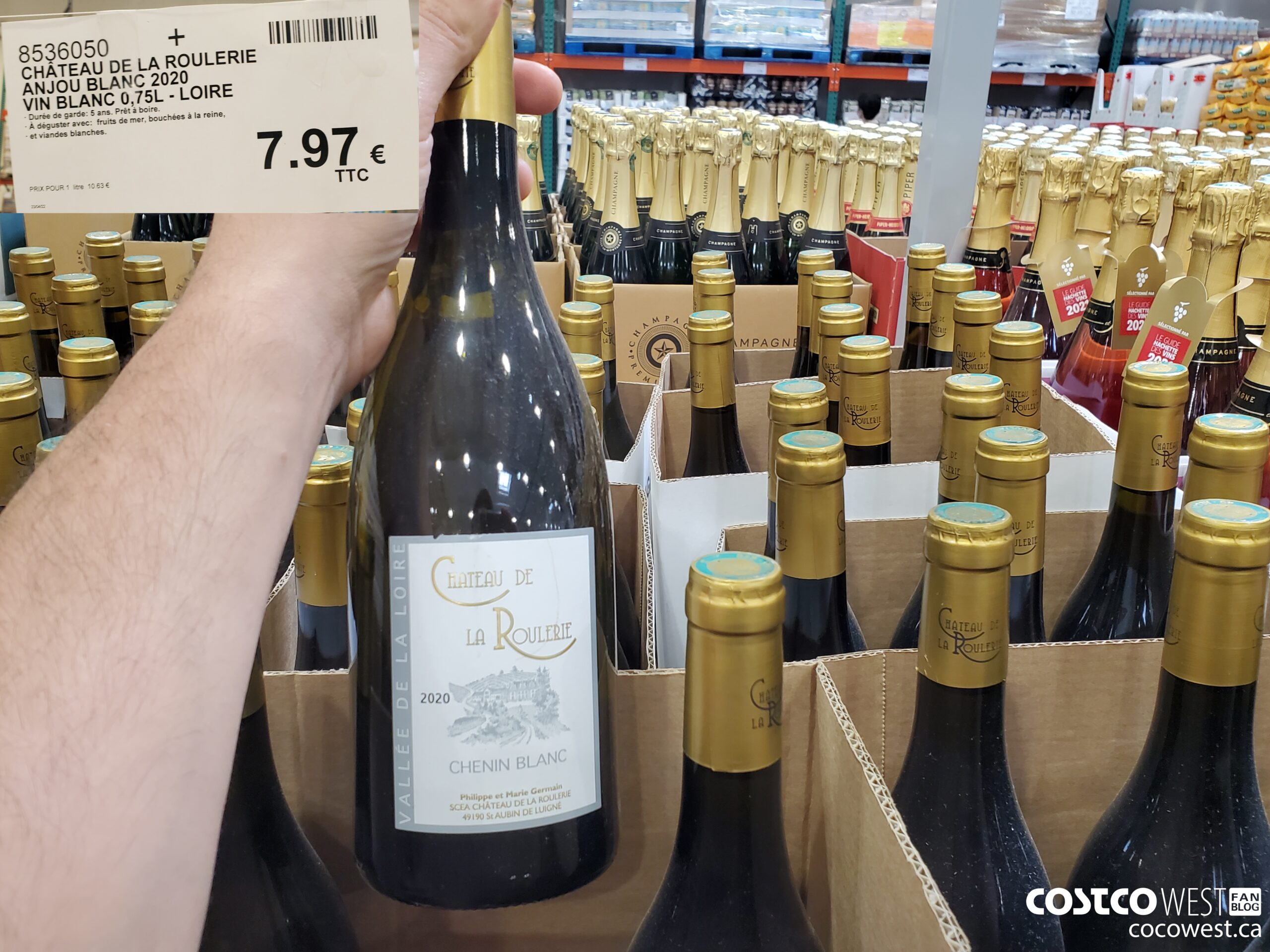 8536050 CHATEAU DE LA ROULERIE ANJOU BLANC 2020 VIN BLANC 0,75L LOIRE $7.97