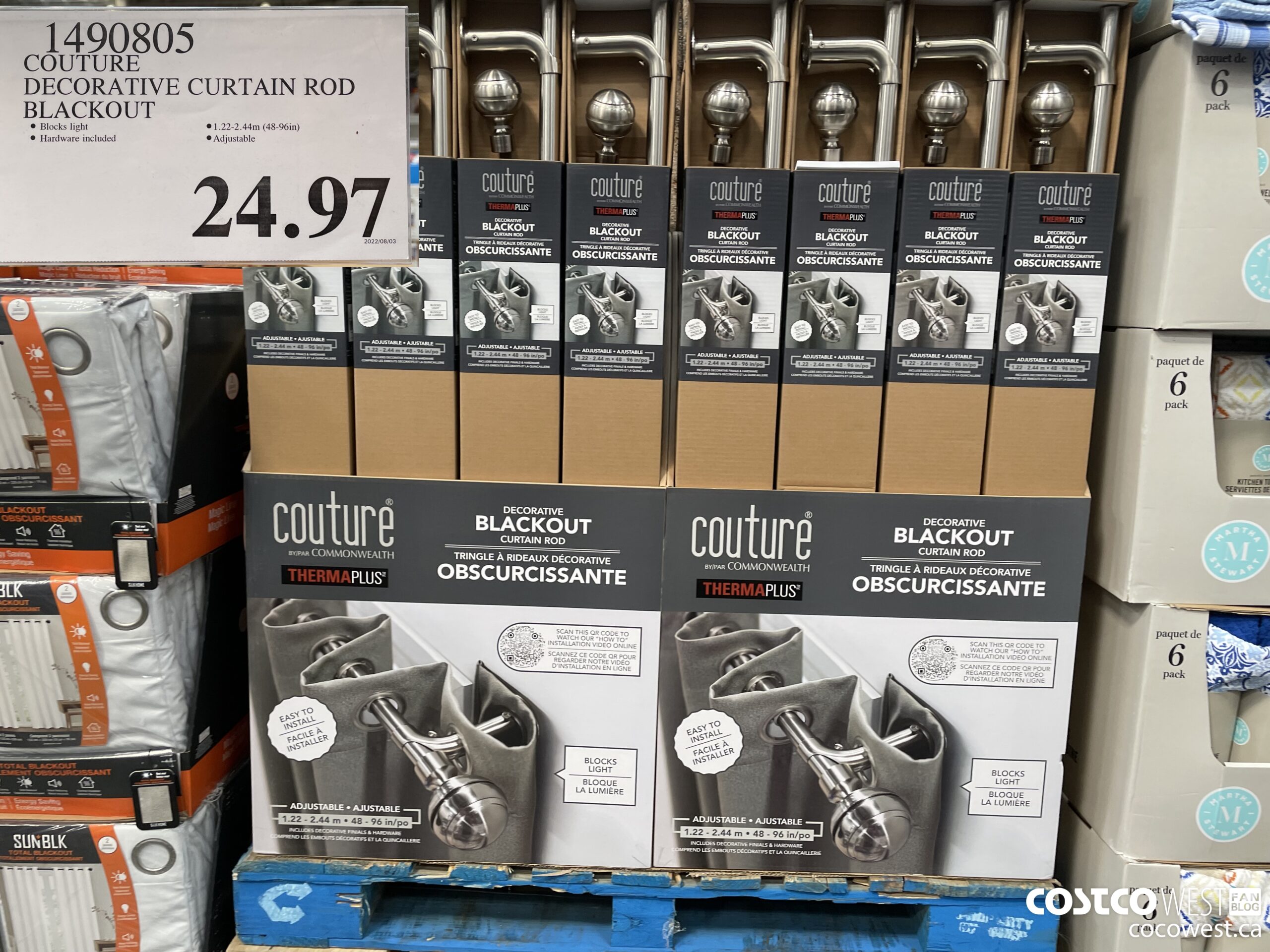 1490805 COUTURE DECORATIVE CURTAIN ROD BLACKOUT  $24.97