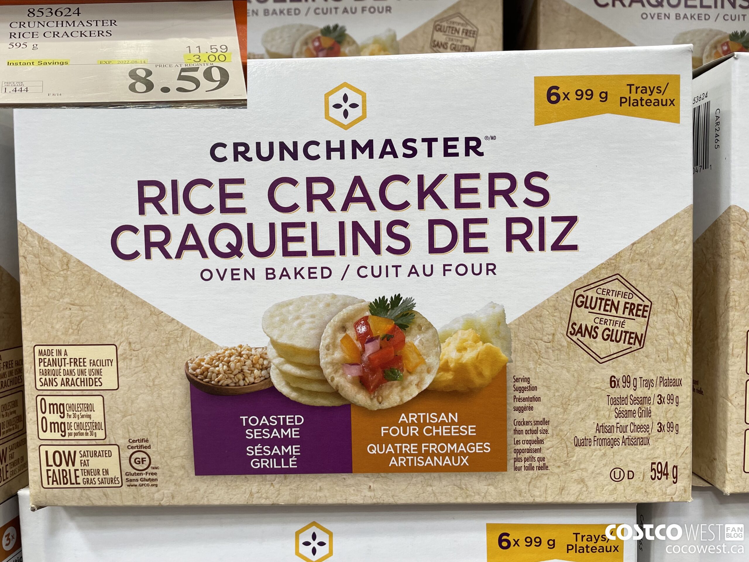 853624 CRUNCHMASTER RICE CRACKERS 595 g ($3.00 INSTANT SAVINGS EXPIRES ON 2022-08-14) $8.59