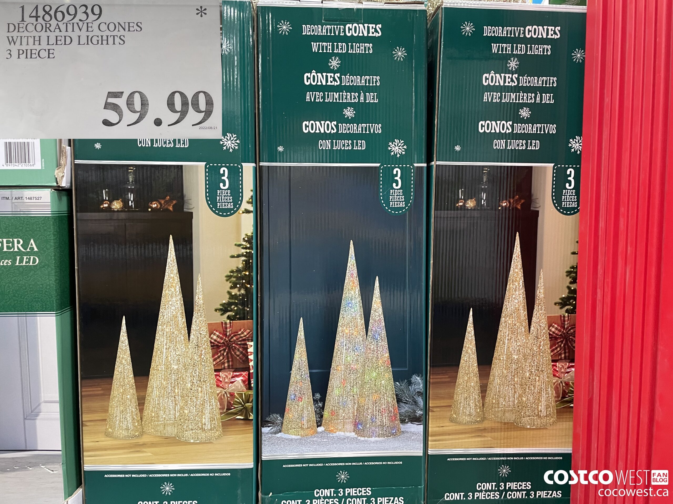 486939 DECORATIVE CONES WITH LED LIGHTS 3 PIECE  $59.99