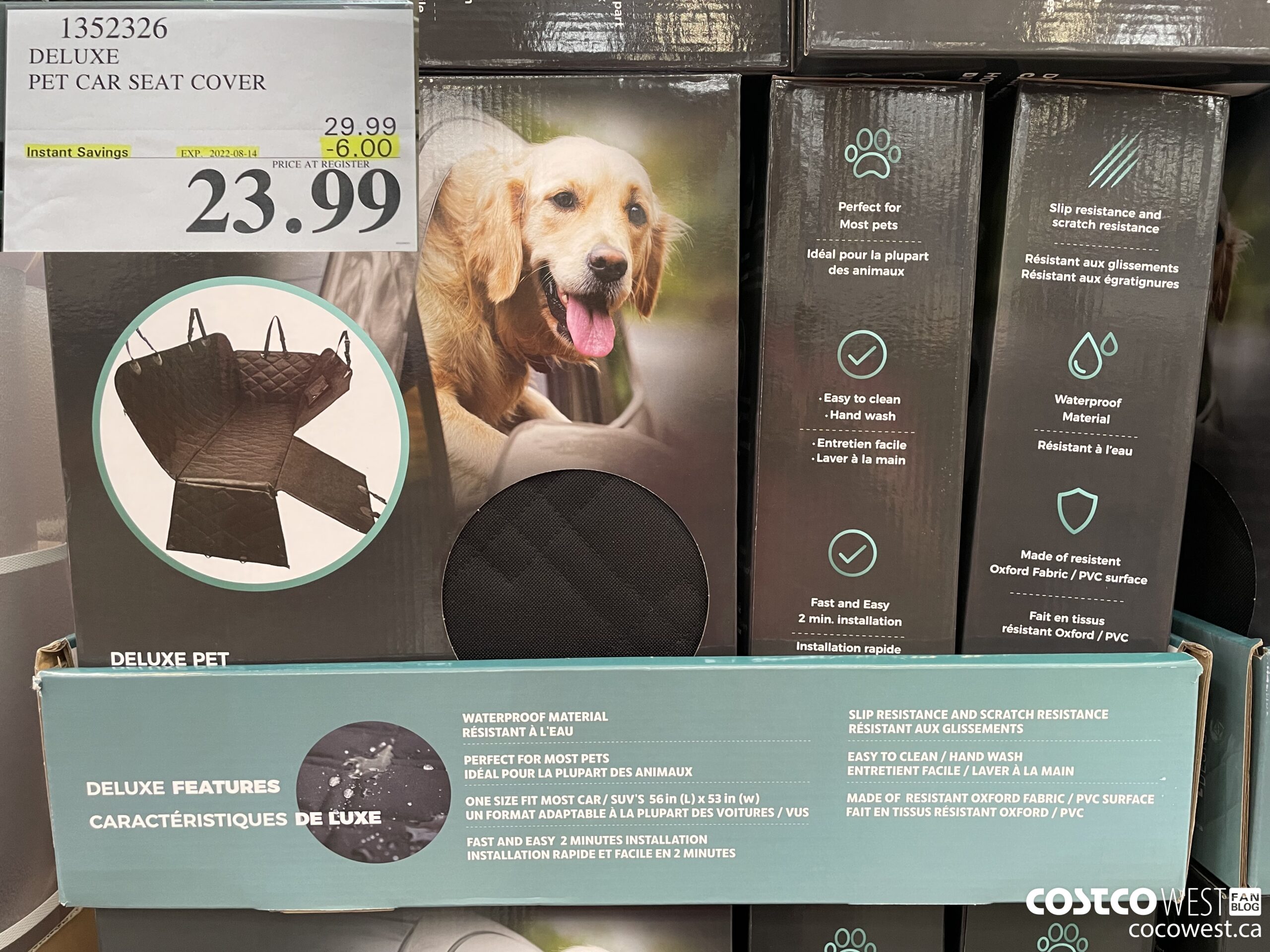 1352326 DELUXE PET CAR SEAT COVER  ($6.00 INSTANT SAVINGS EXPIRES ON 2022-08-14) $23.99