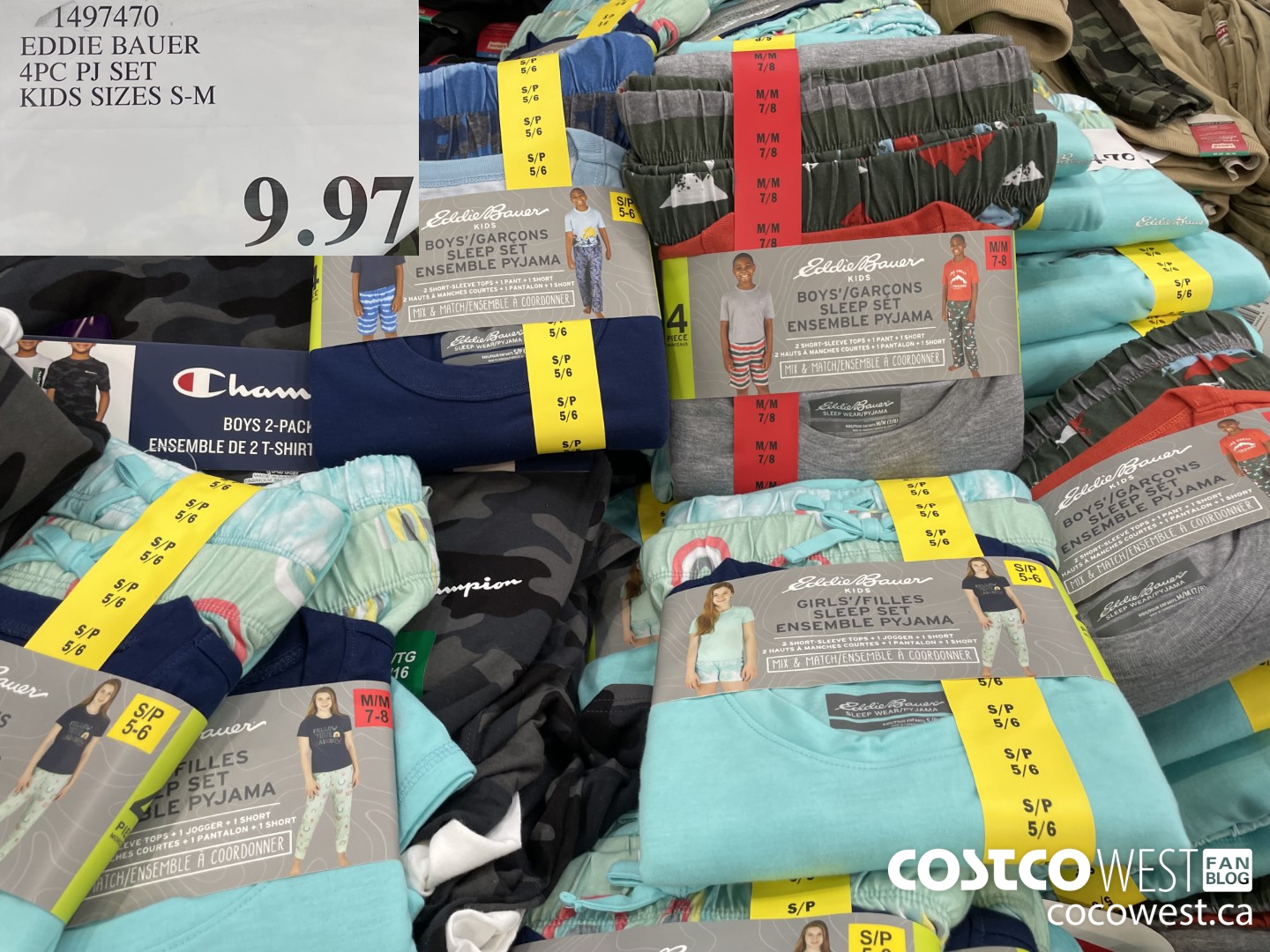 1497470 EDDIE BAUER 4PC PJ SET KIDS SIZES S-XL $9.97