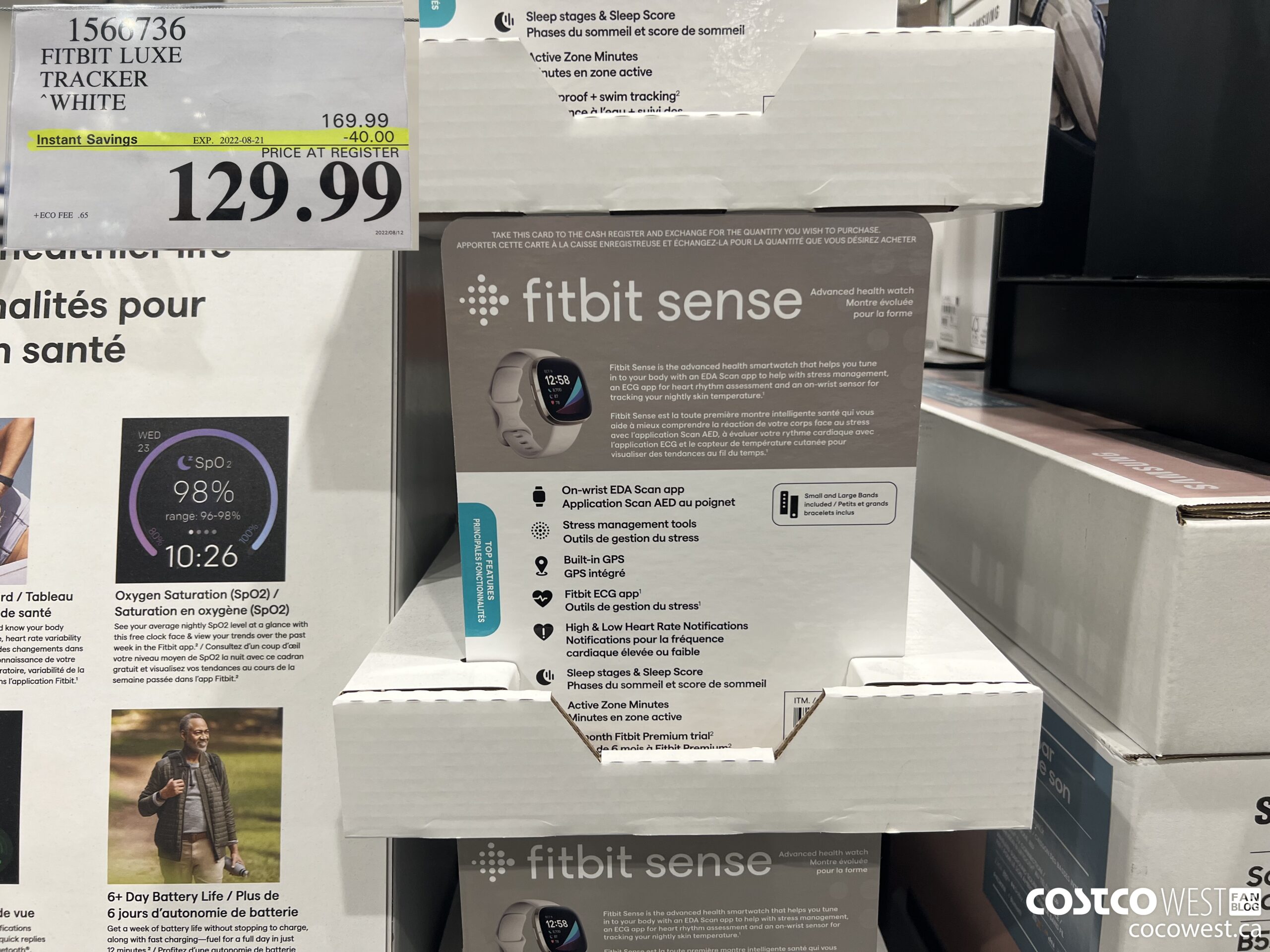 1566736 FITBIT LUXE TRACKER WHITE ($40.00 INSTANT SAVINGS EXPIRES ON 2022-08-21) $129.99