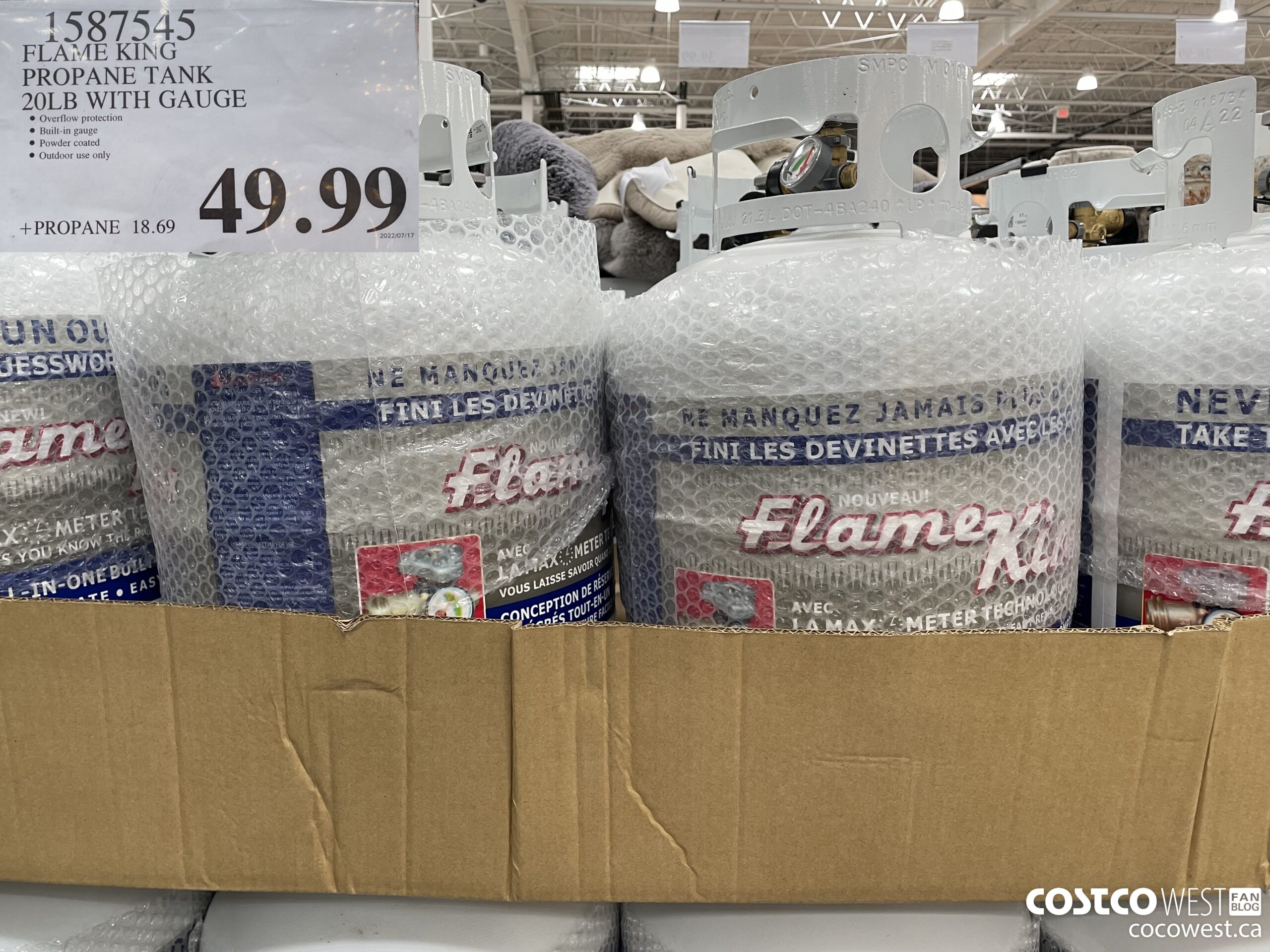 1587545 FLAME KING PROPANE TANK 20LB WITH GAUGE $49.99