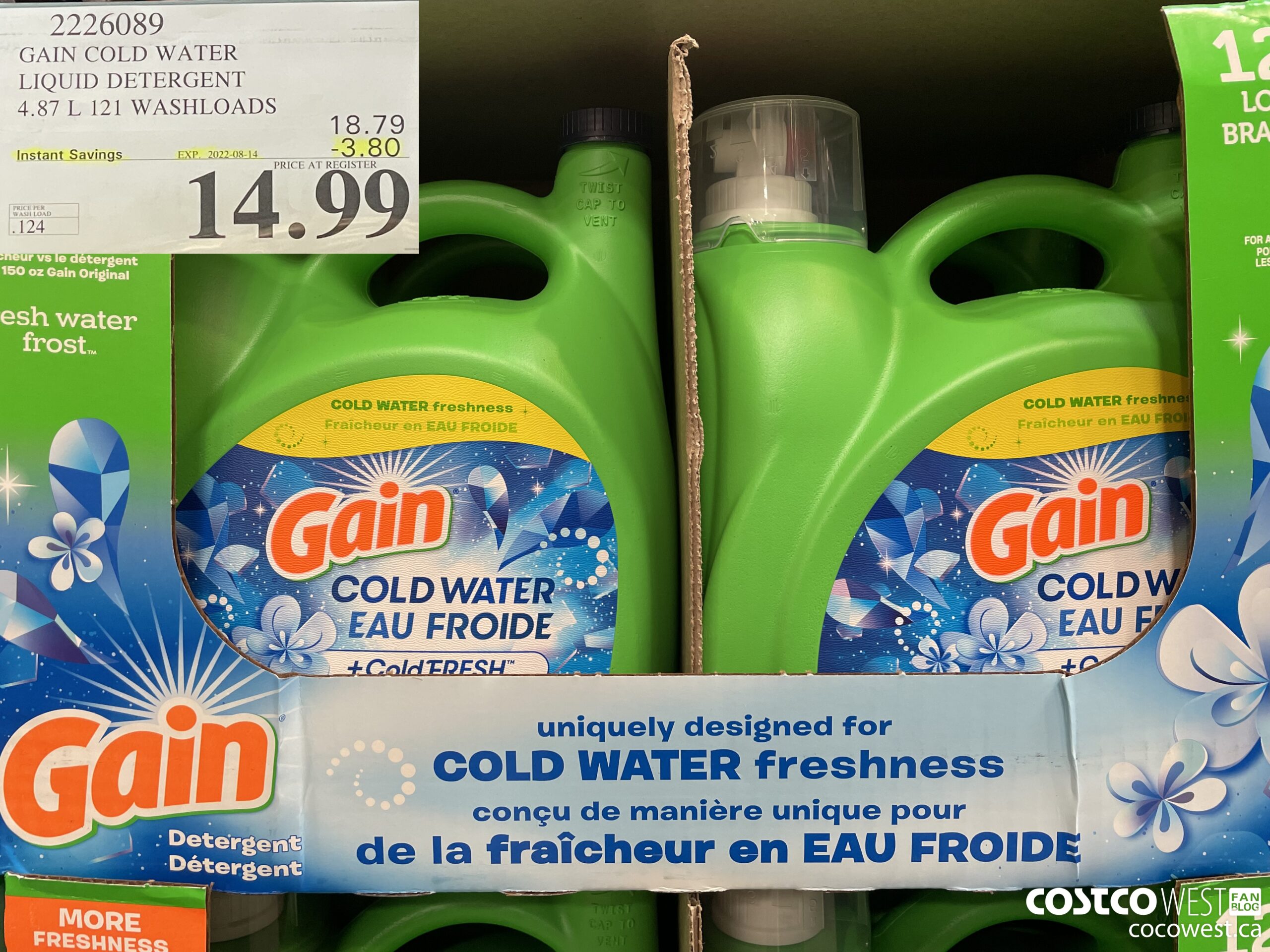 Gain Cold Water Liquid Laundry Detergent 4.87 L 121 wash loads