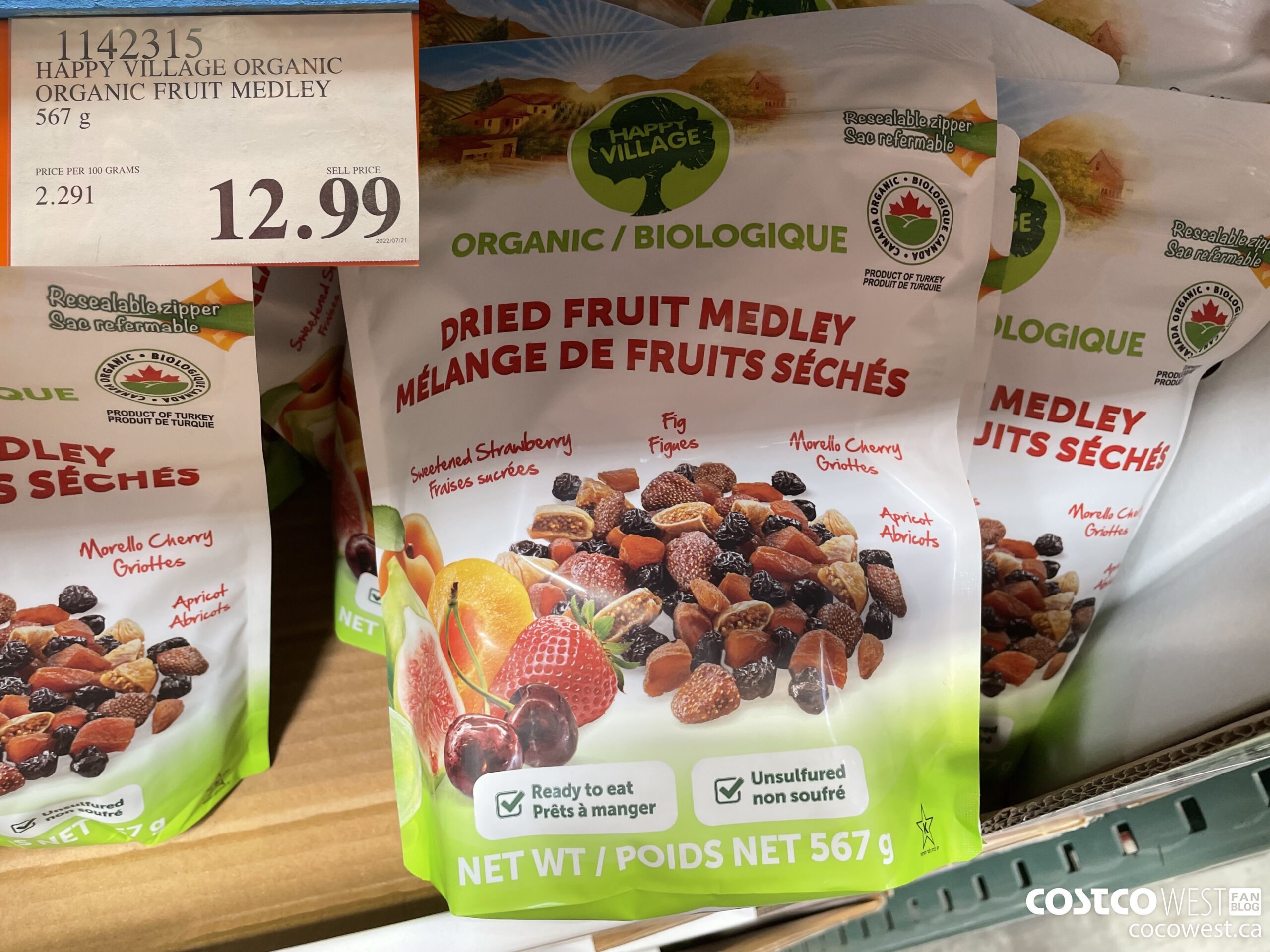 1142315 HAPPY VILLAGE ORGANIC FRUIT MEDLEY 567G $12.99