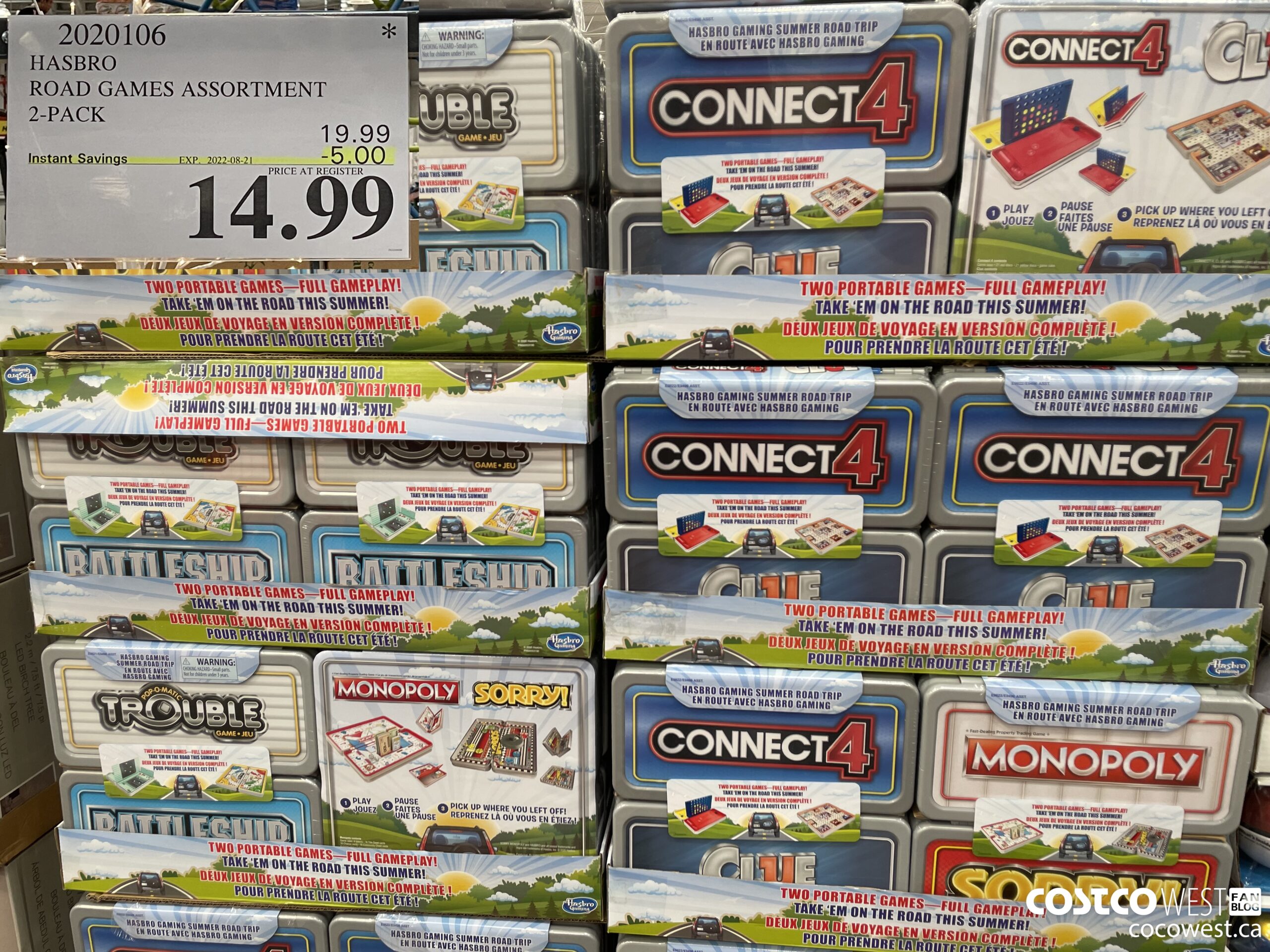 2020106 HASBRO ROAD GAMES ASSORTMENT 2-PACK ($5.00 INSTANT SAVINGS EXPIRES ON 2022-08-21) $14.99