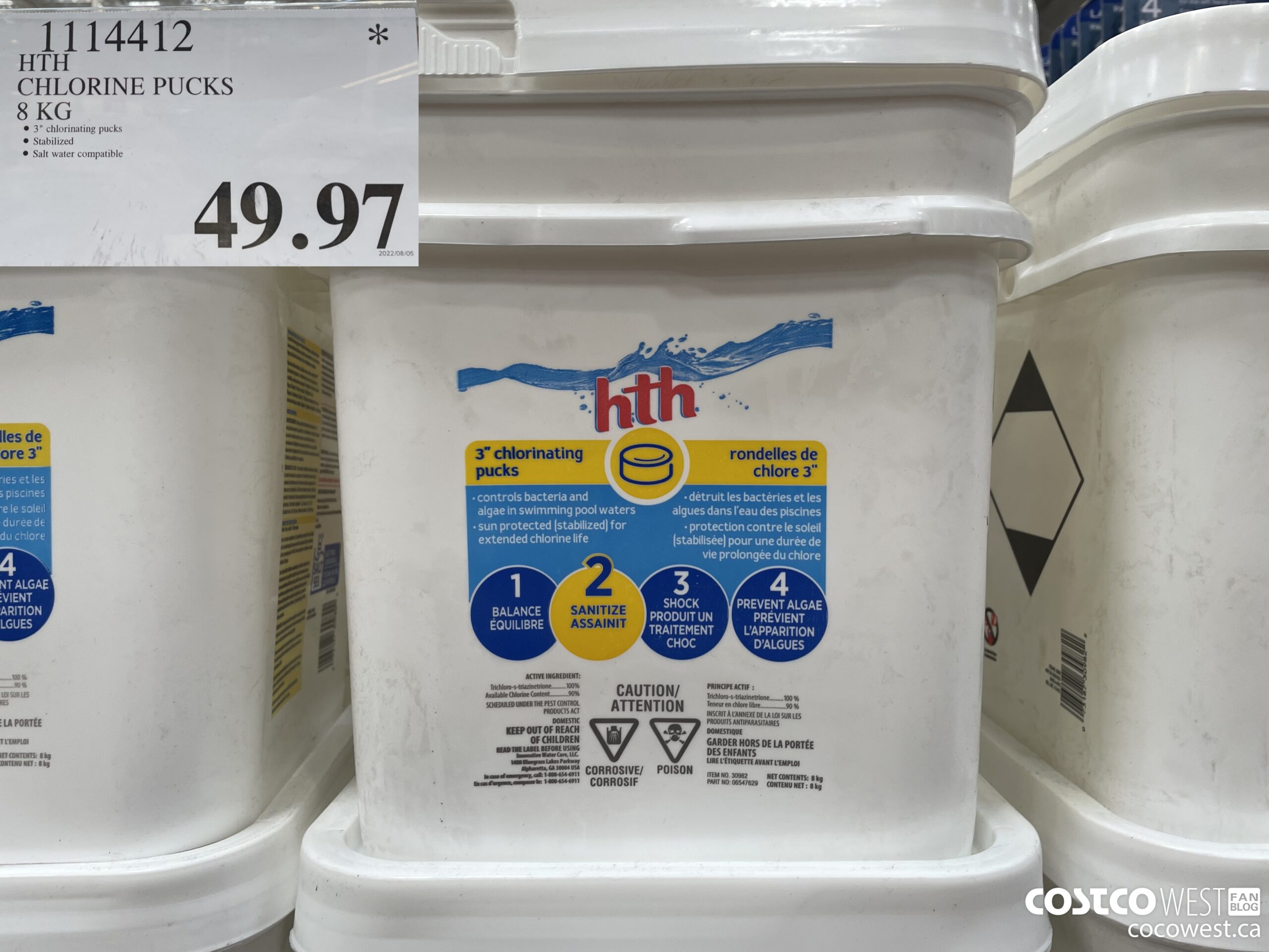 1114412 HTH CHLORINE PUCKS 8 KG $49.97