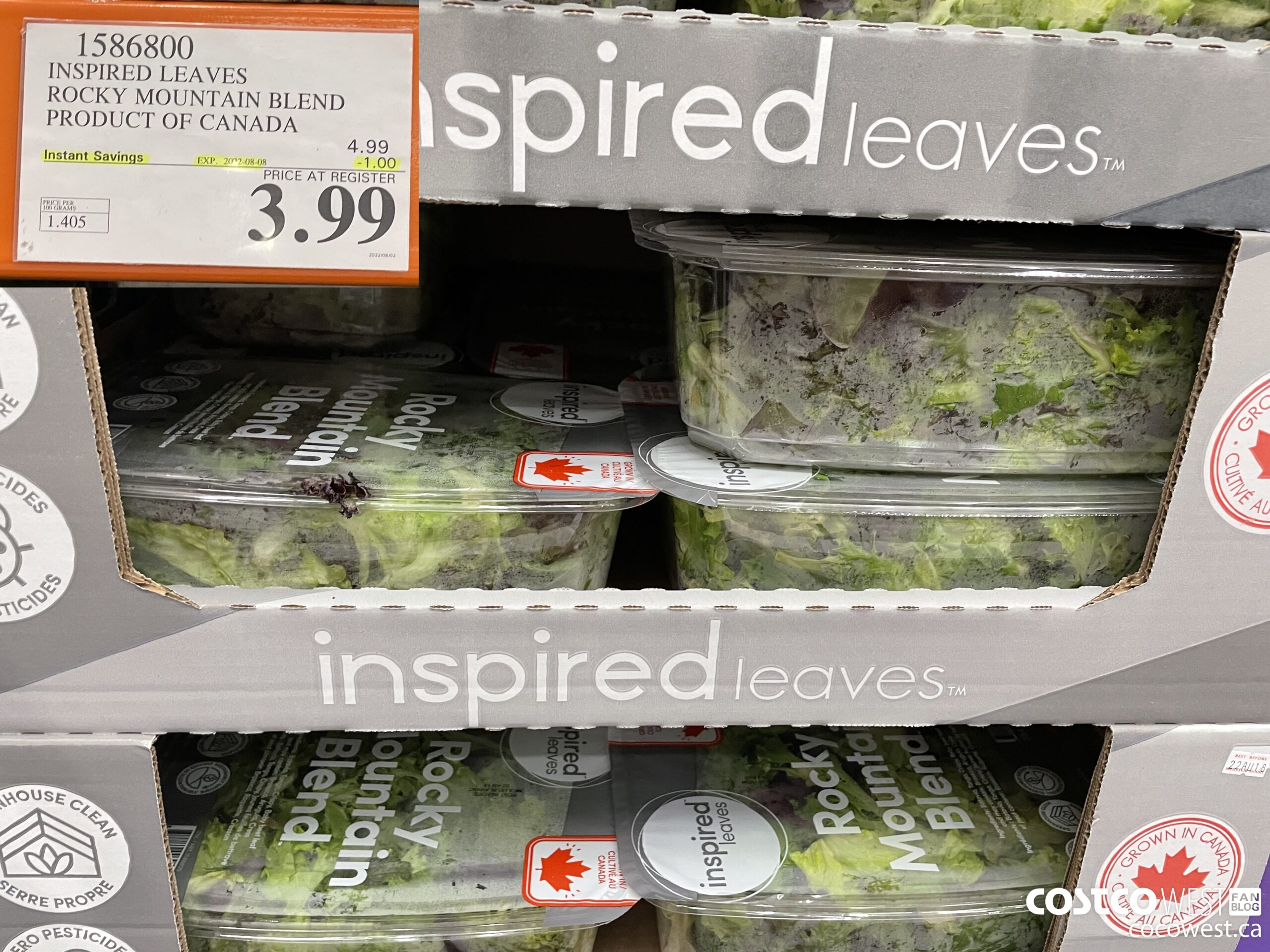 1586800 INSPIRED LEAVES ROCKY MOUNTAIN BLEND PRODUCT OF CANADA ($1.00 INSTANT SAVINGS EXPIRES ON 2022-08-08) $3.99