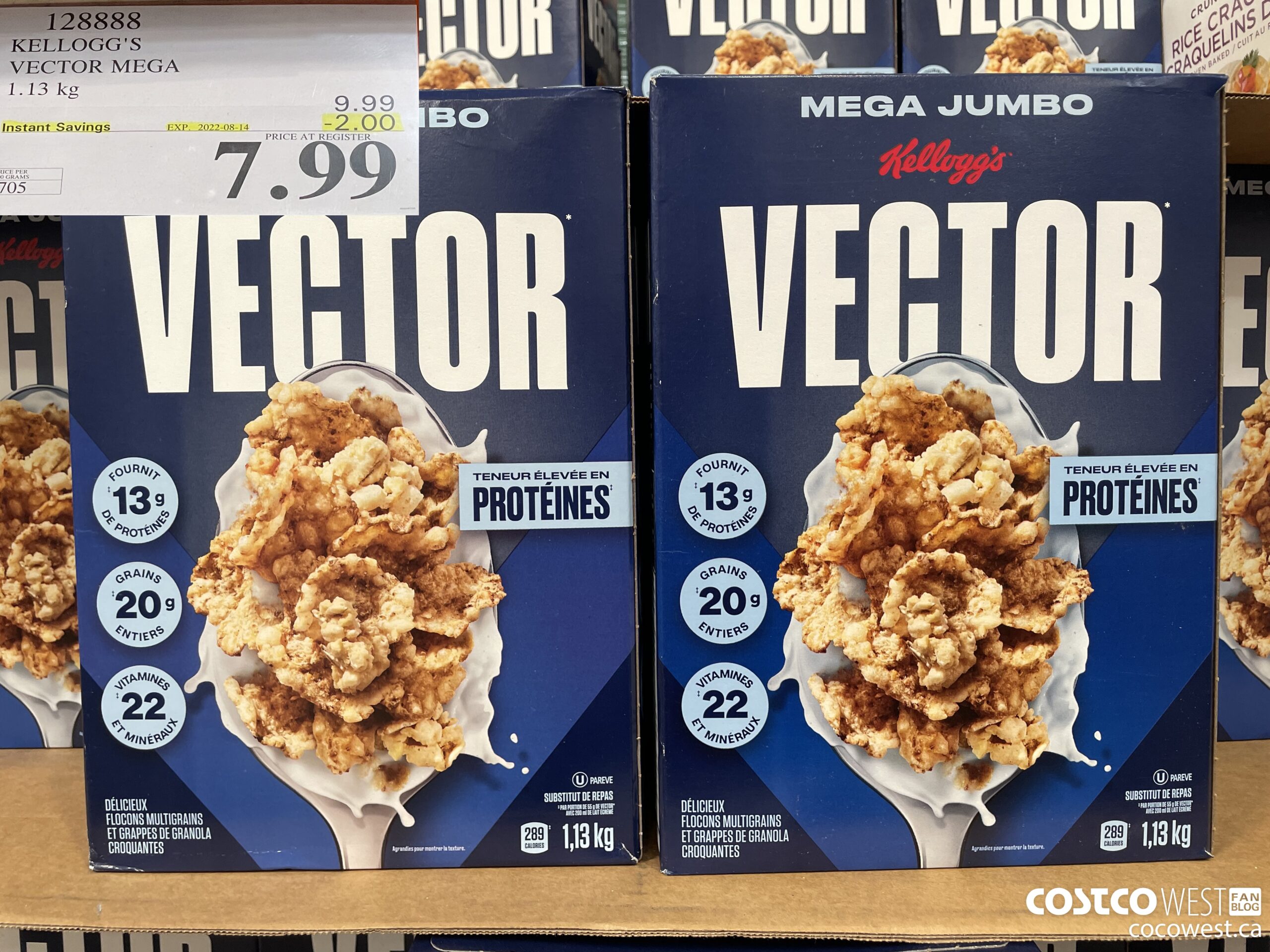 128888 KELLOGGS VECTOR MEGA 1.13KG ($2.00 INSTANT SAVINGS EXPIRES ON 2022-08-14) $7.99