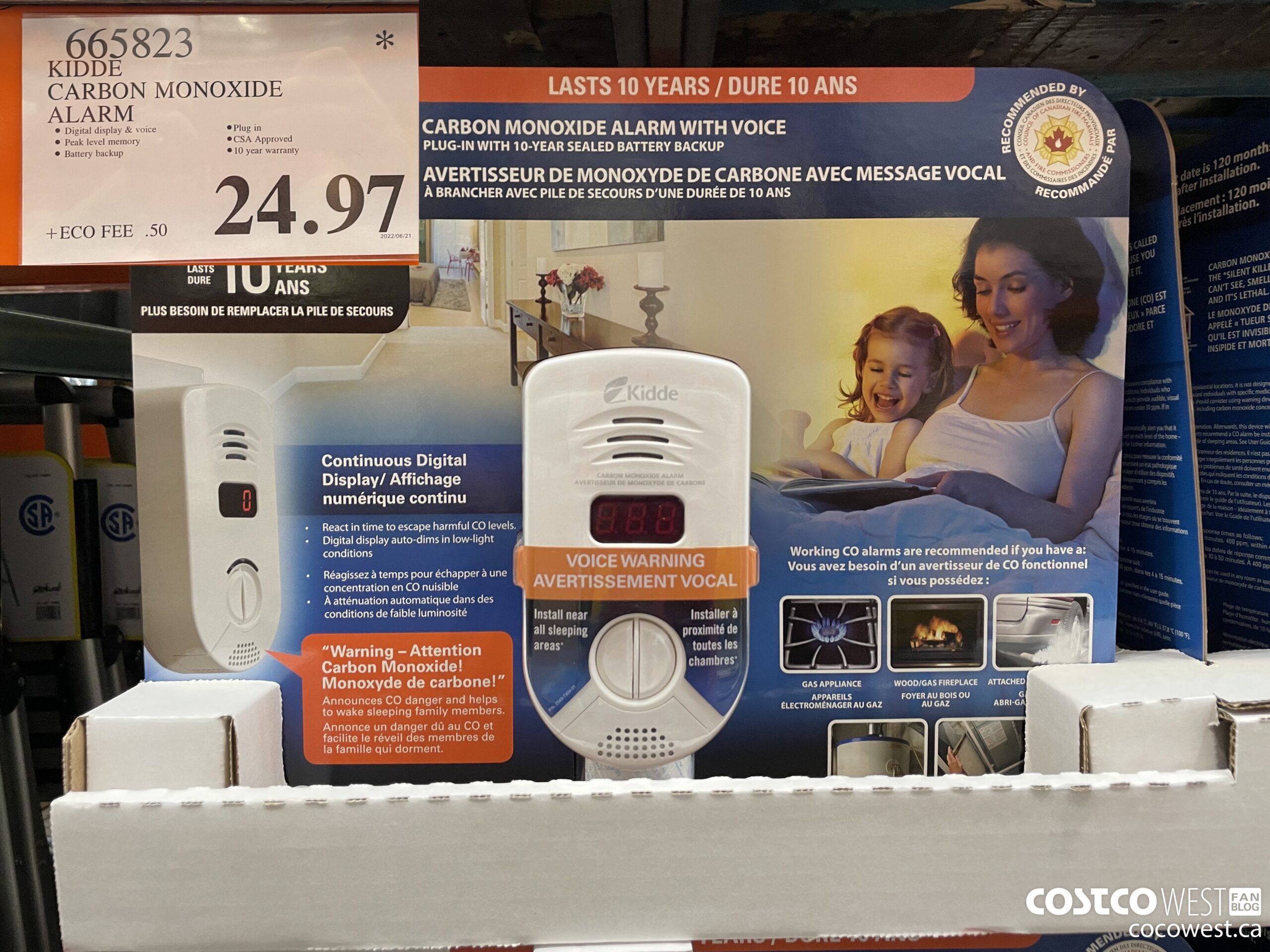 665823 KIDDE CARBON MONOXIDE ALARM $24.97