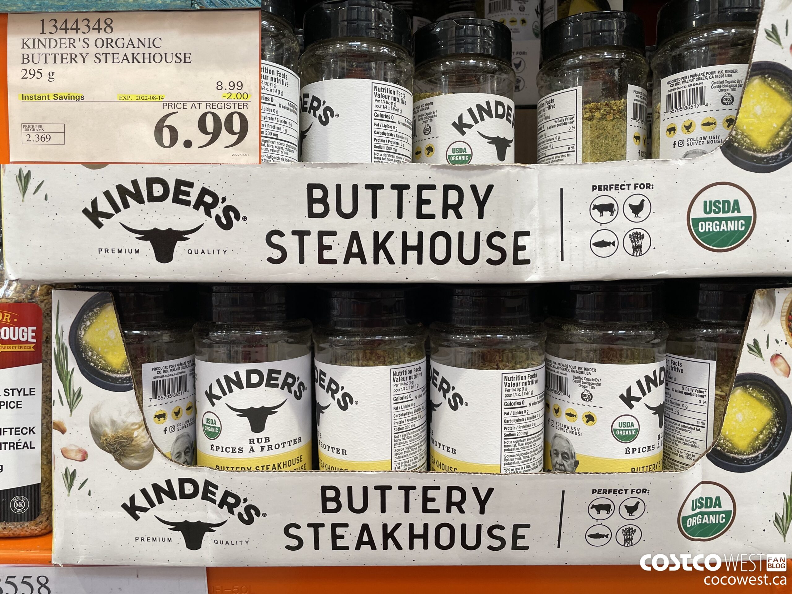 1344348 KINDER'S ORGANIC BUTTERY STEAKHOUSE 295 G ($2.00 INSTANT SAVINGS EXPIRES ON 2022-08-14) $6.99