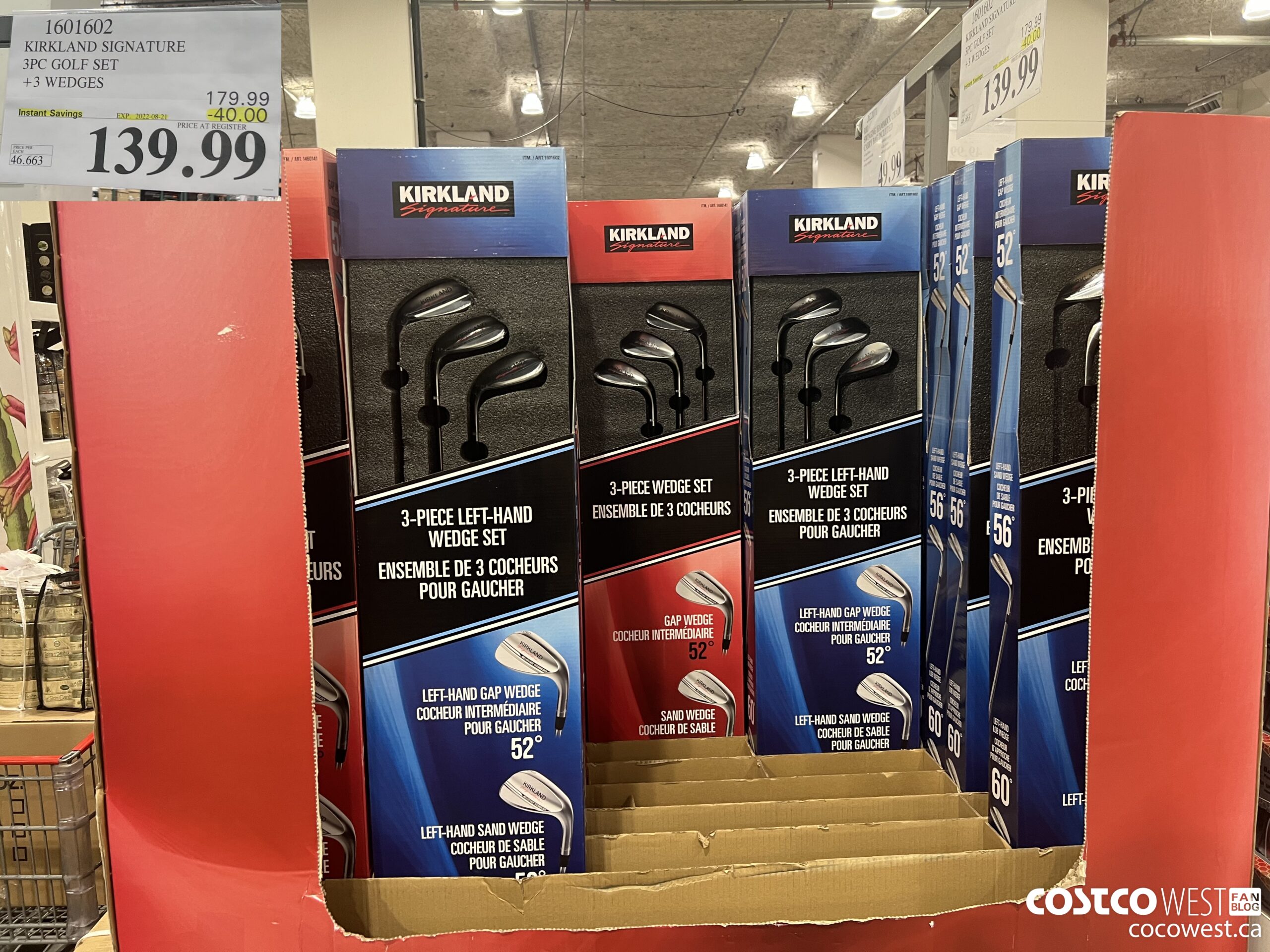 1601602 KIRKLAND SIGNATURE 3PC GOLF SET +3 WEDGES ($40.00 INSTANT SAVINGS EXPIRES ON 2022-08-21) $139.99