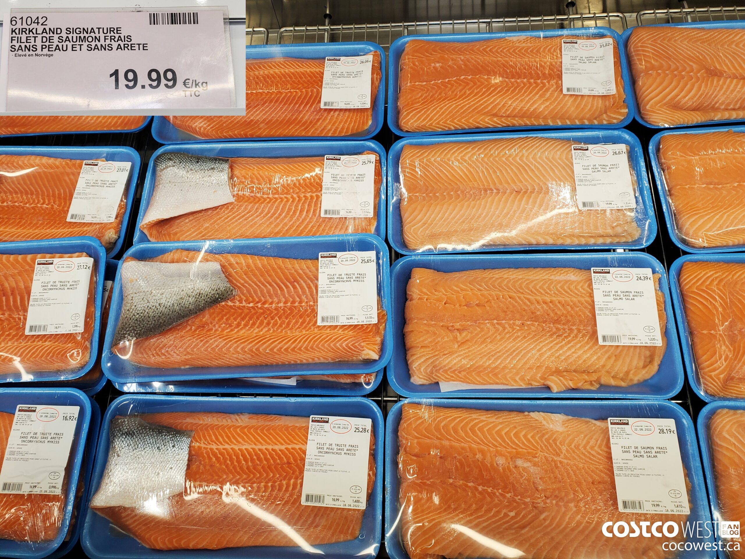 61042 KIRKLAND SIGNATURE FILET DE SAUMON FRAIS SANS PEAU ET SANS ARETE $19.99