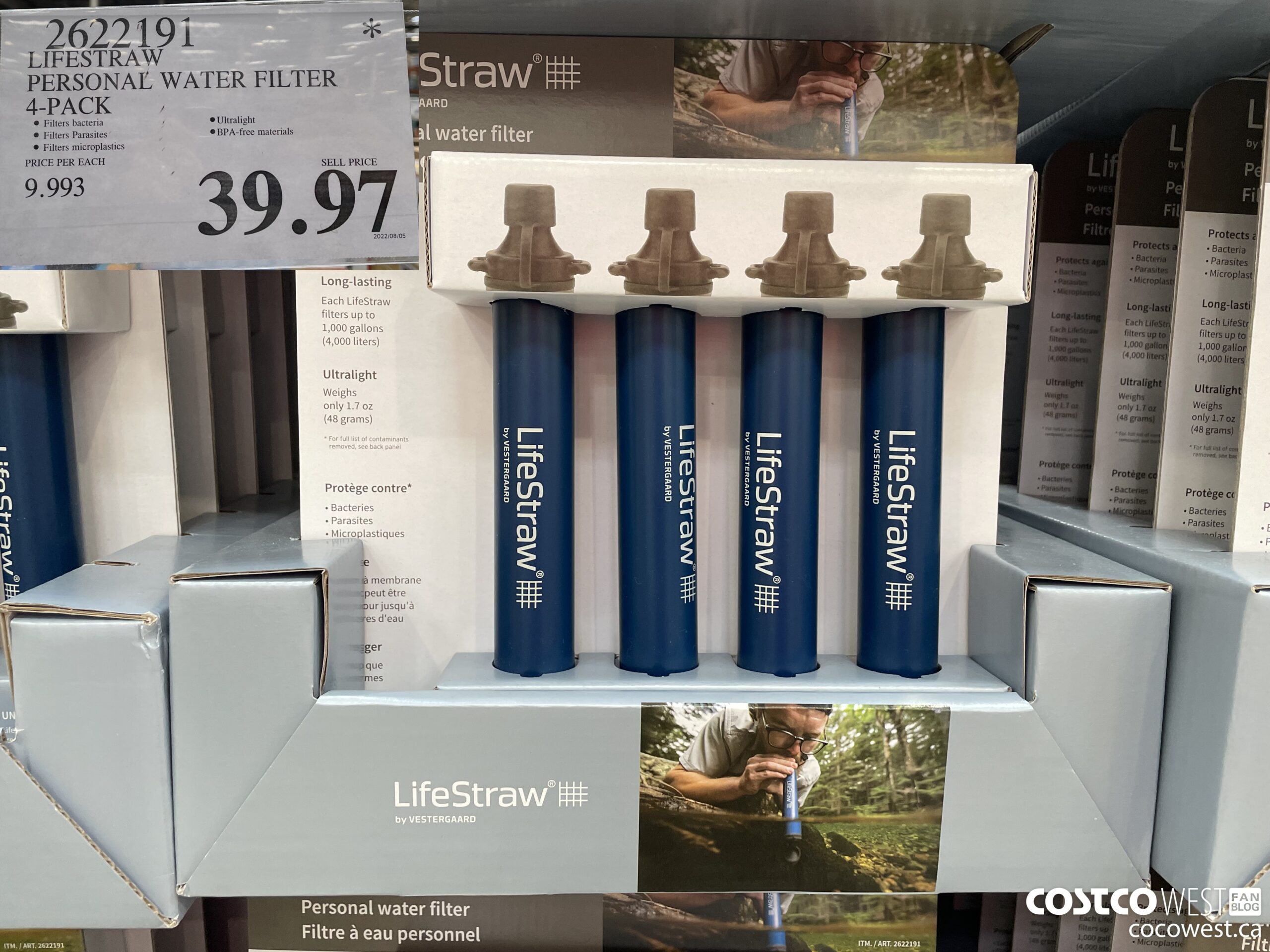 2622191 LIFESTRAW PERSONAL WATER FILTER 4-PACK $39.97