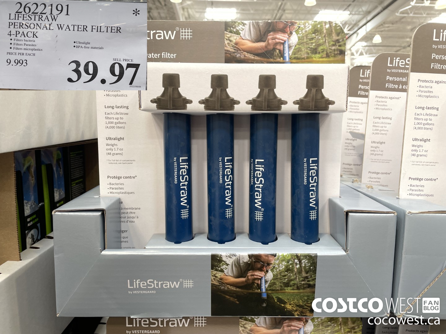 2622191 LIFESTRAW PERSONAL WATER FILTER 4-PACK $39.97