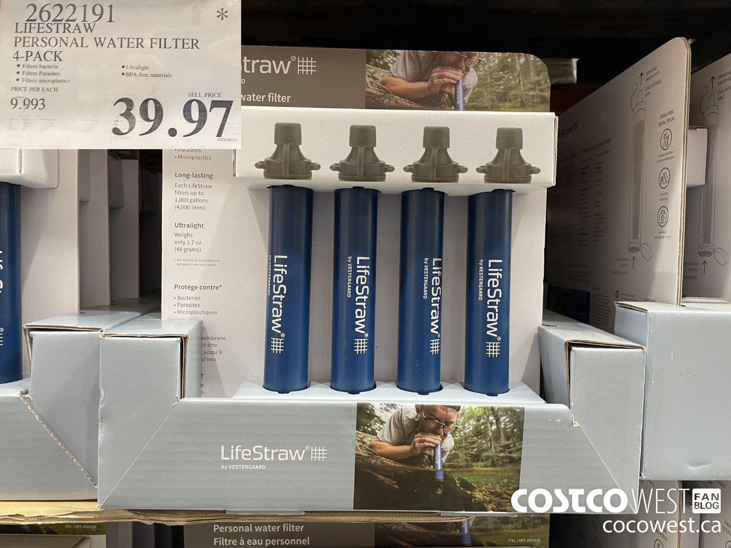 2622191 LIFESTRAW PERSONAL WATER FILTER 4-PACK $39.97