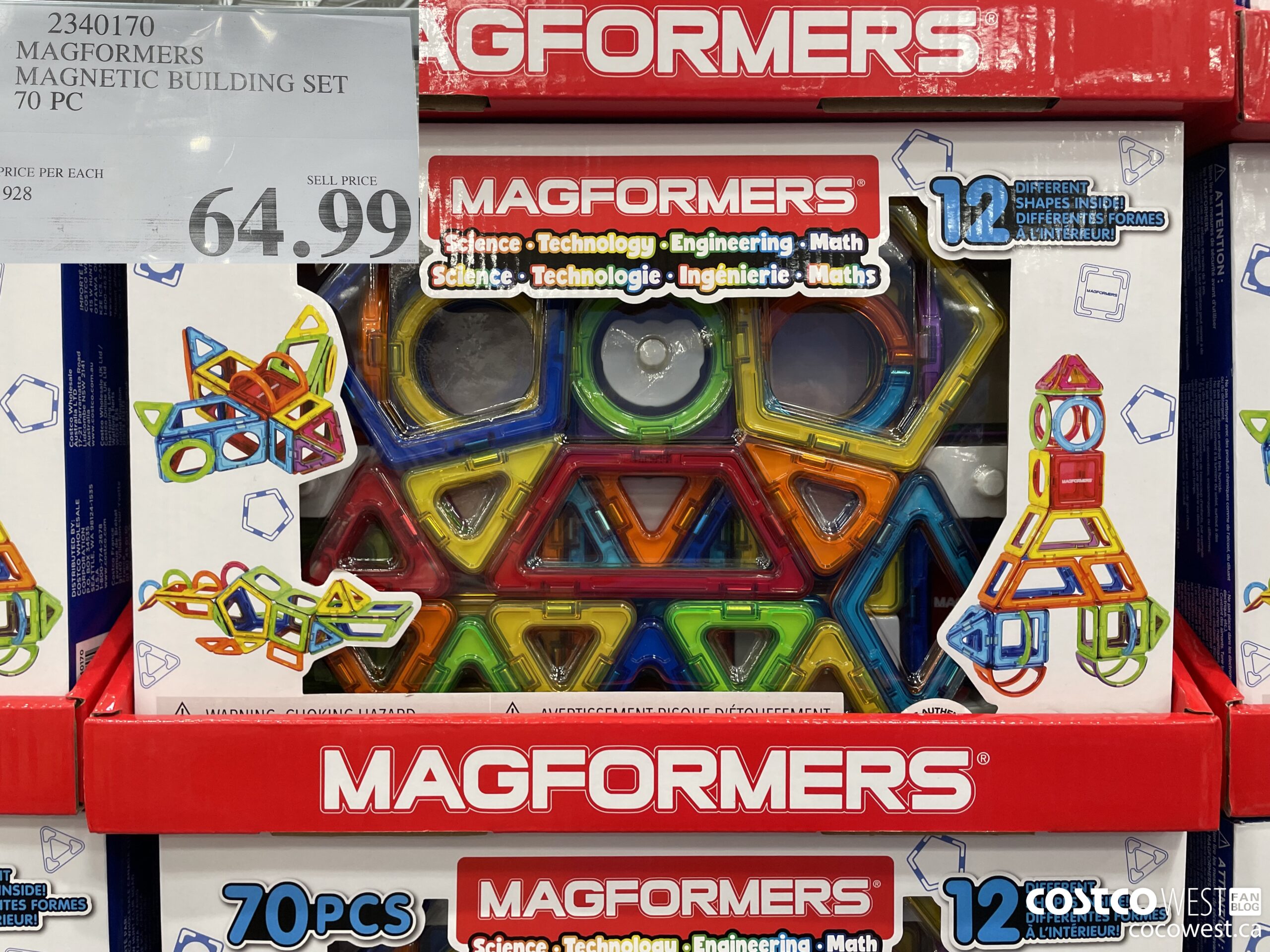 2340170 MAGFORMERS MAGNETIC BUILDING SET 70 PC $64.99