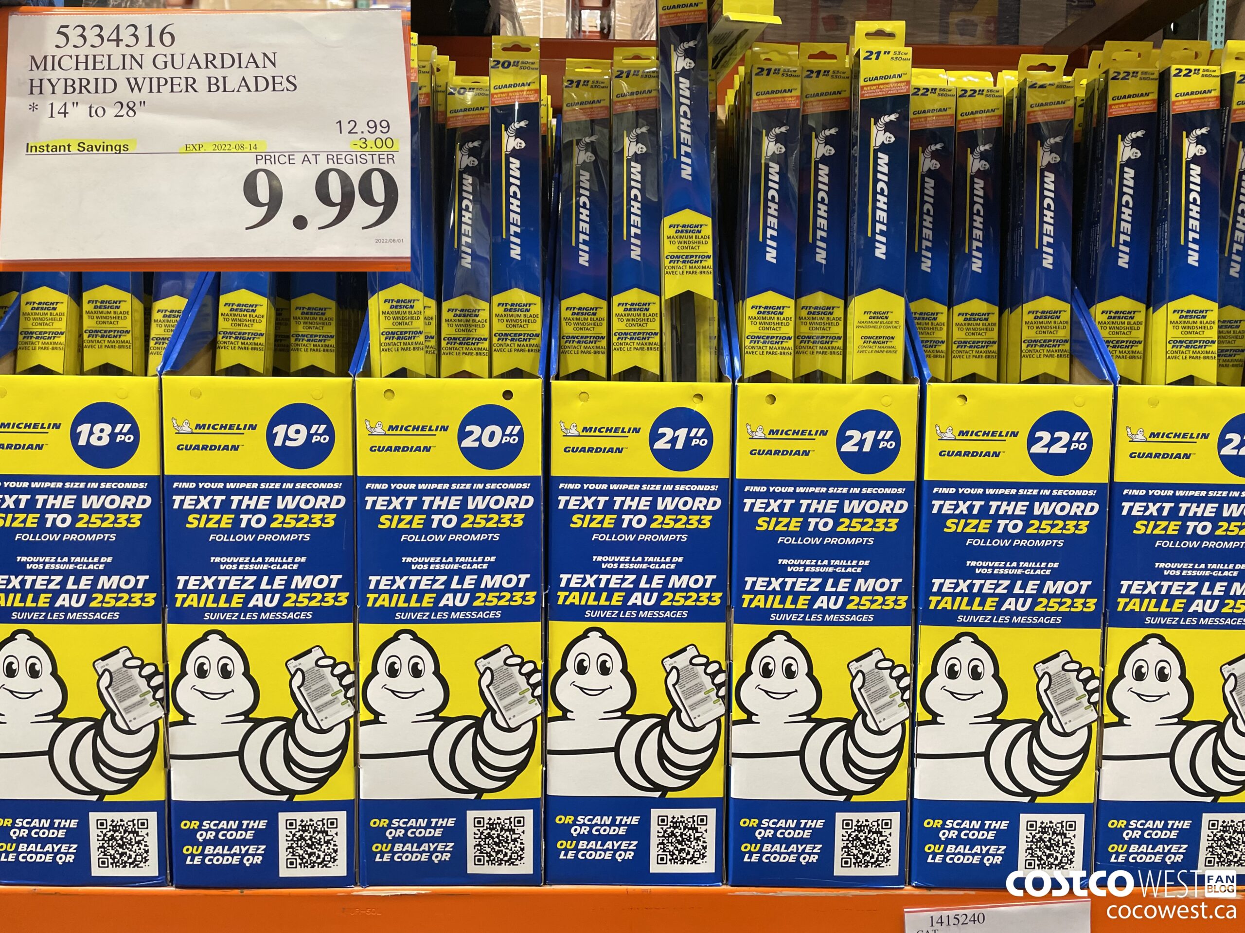 5334316 MICHELIN GUARDIAN HYBRID WIPER BLADES 14