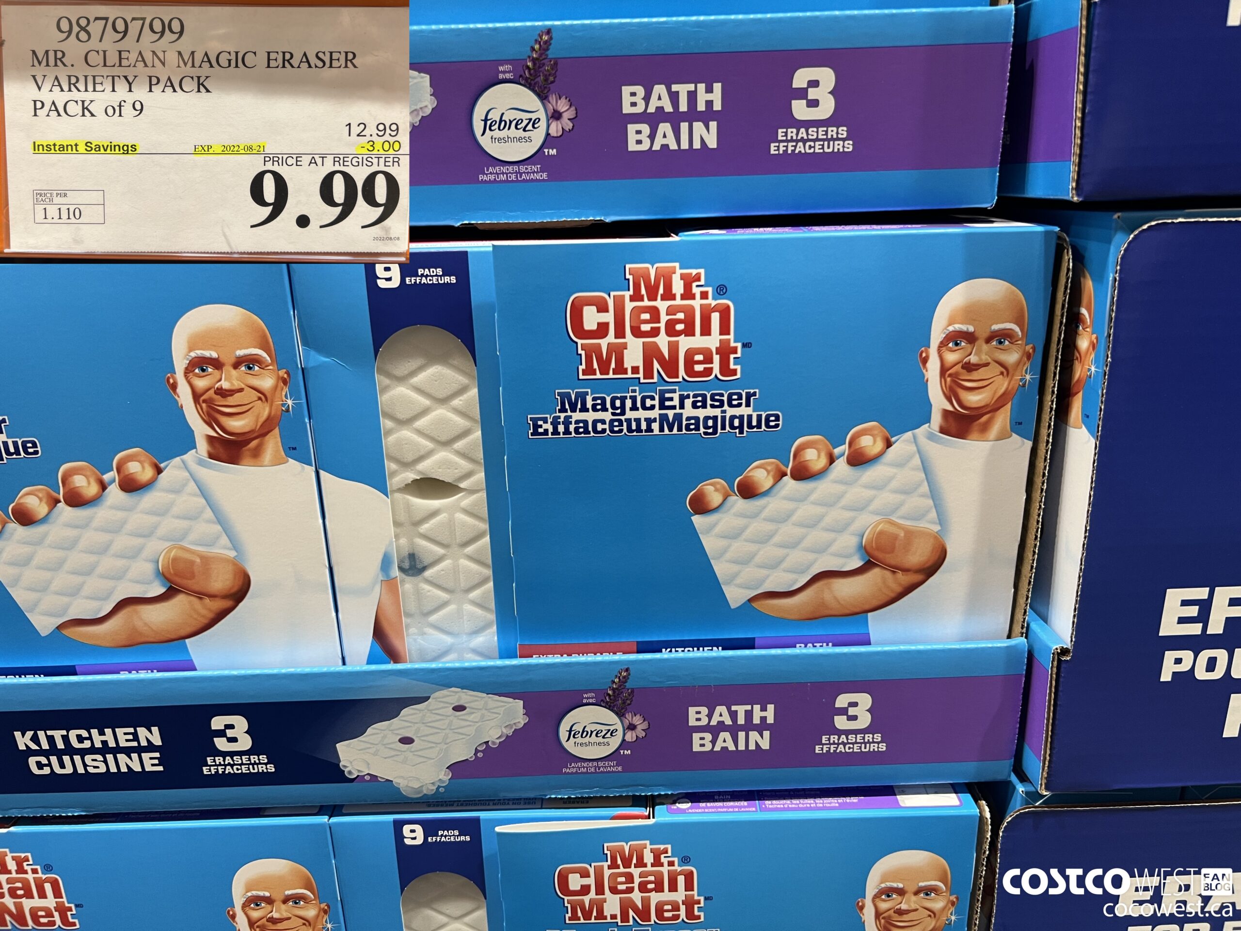 9879799 MR. CLEAN MAGIC ERASER VARIETY PACK PACK of 9 ($3.00 INSTANT SAVINGS EXPIRES ON 2022-08-21) $9.99