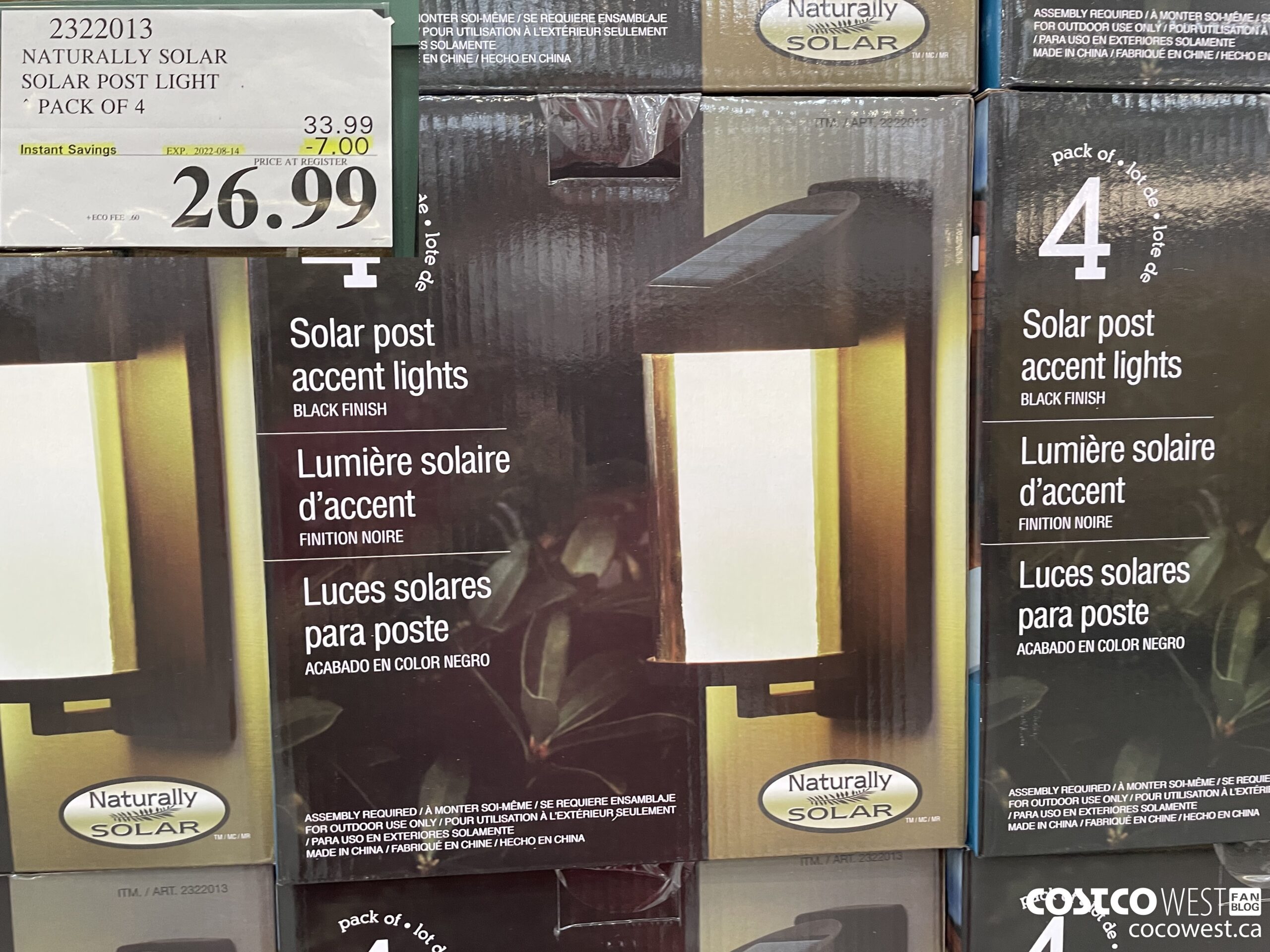 2322013 NATURALLY SOLAR SOLAR POST LIGHT PACK OF 4 ($7.00 INSTANT SAVINGS EXPIRES ON 2022-08-14) $26.99