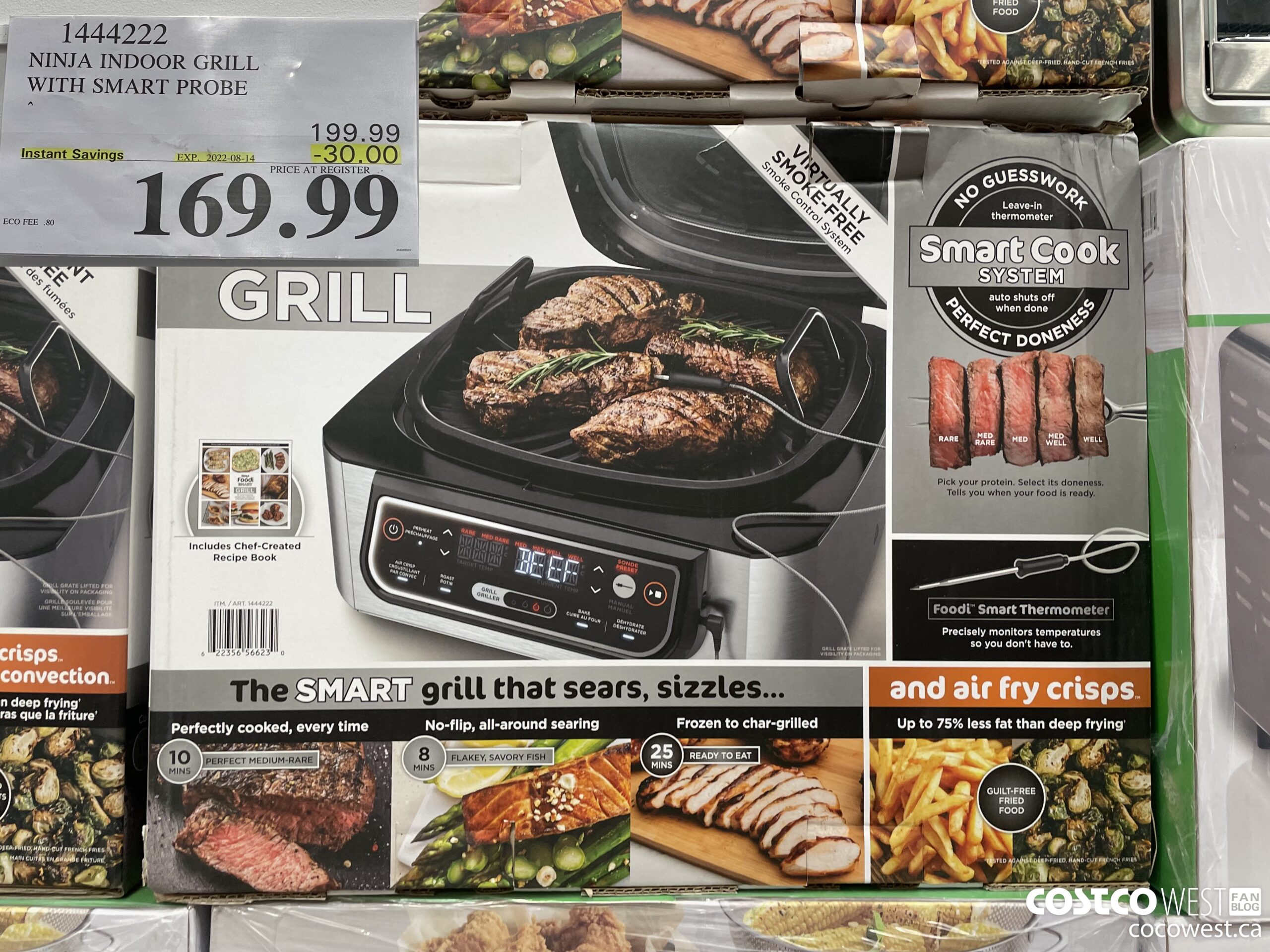1444222 NINJA INDOOR GRILL WITH SMART PROBE ($30.00 INSTANT SAVINGS EXPIRES ON 2022-08-14) $169.99