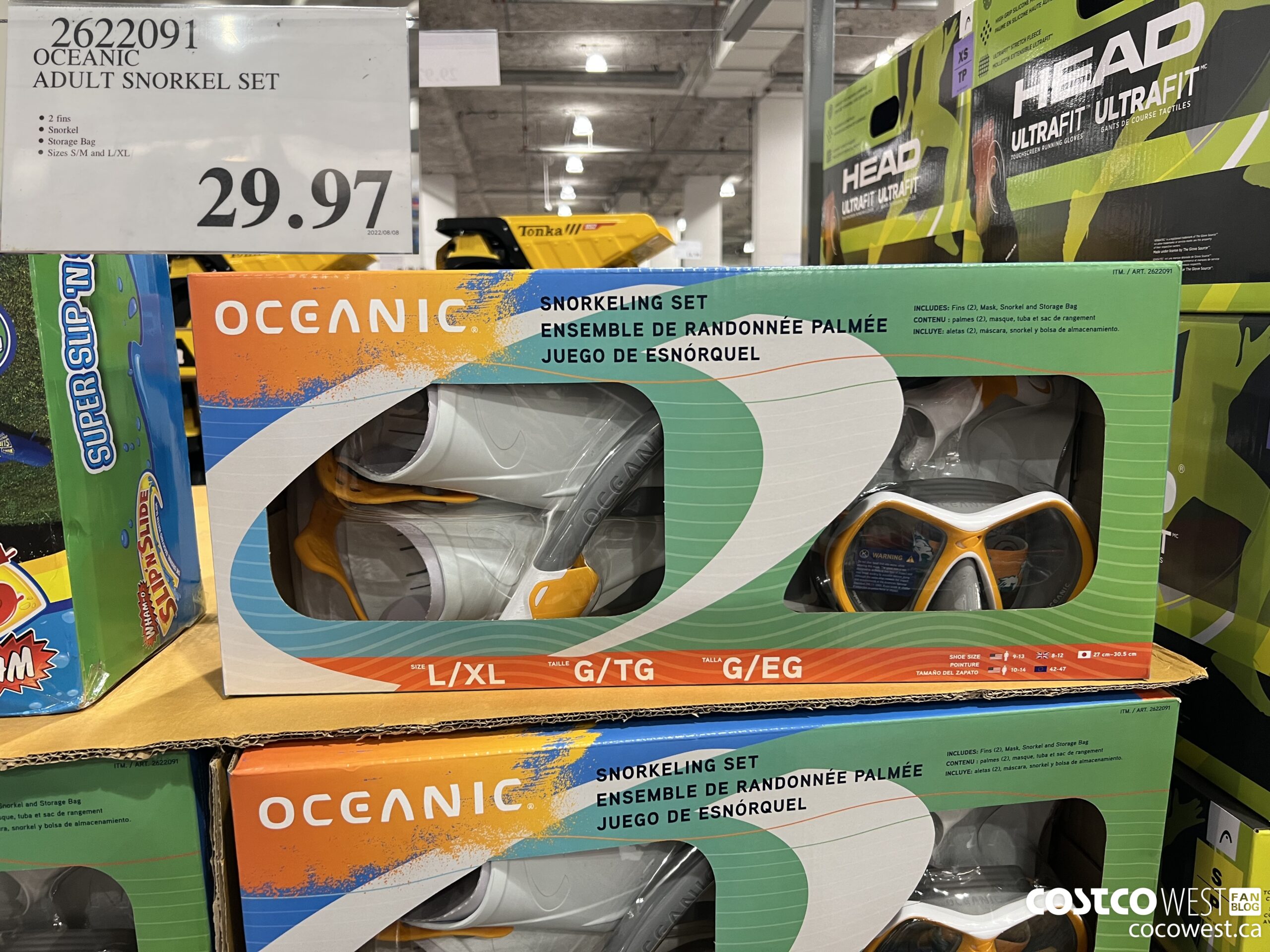 2622091 OCEANIC ADULT SNORKEL SET $29.97