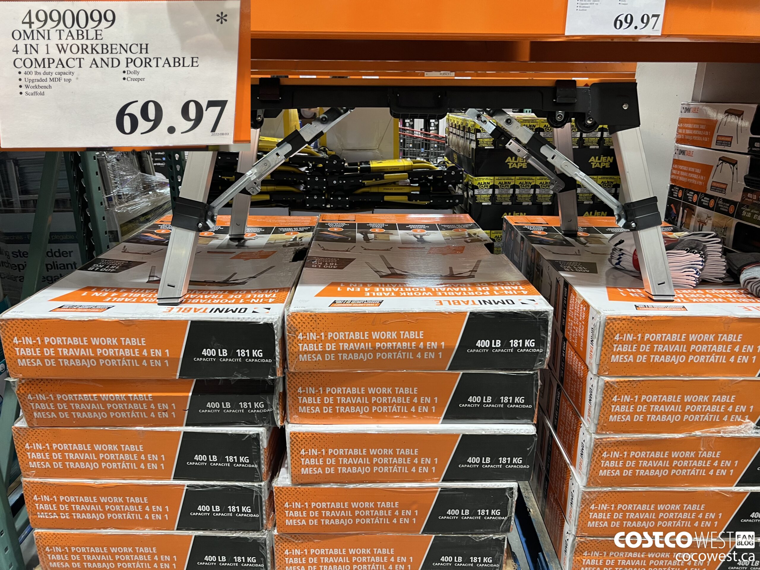 4990099 OMNI TABLE 4 IN 1 WORKBENCH COMPACT AND PORTABLE $69.97