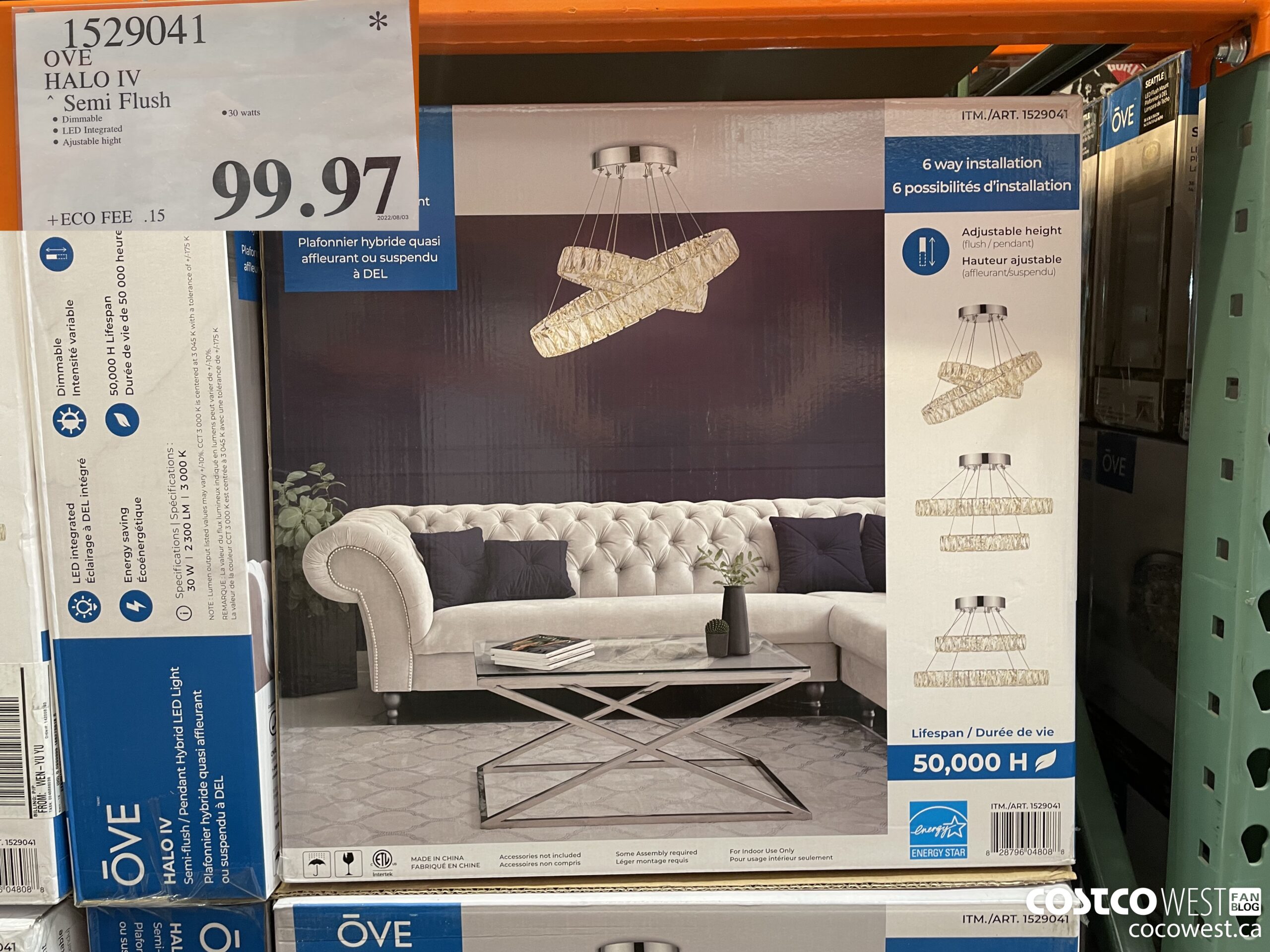 1529041 OVE HALO IV SEMI FLUSH $99.97