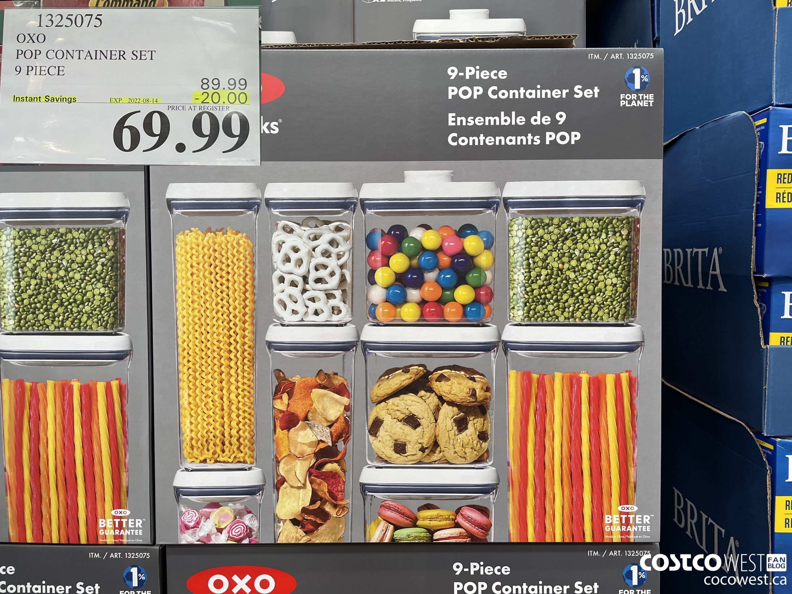 1325075 OXO POP CONTAINER SET 9 PIECE ($20.00 INSTANT SAVINGS EXPIRES ON 2022-08-14) $69.99