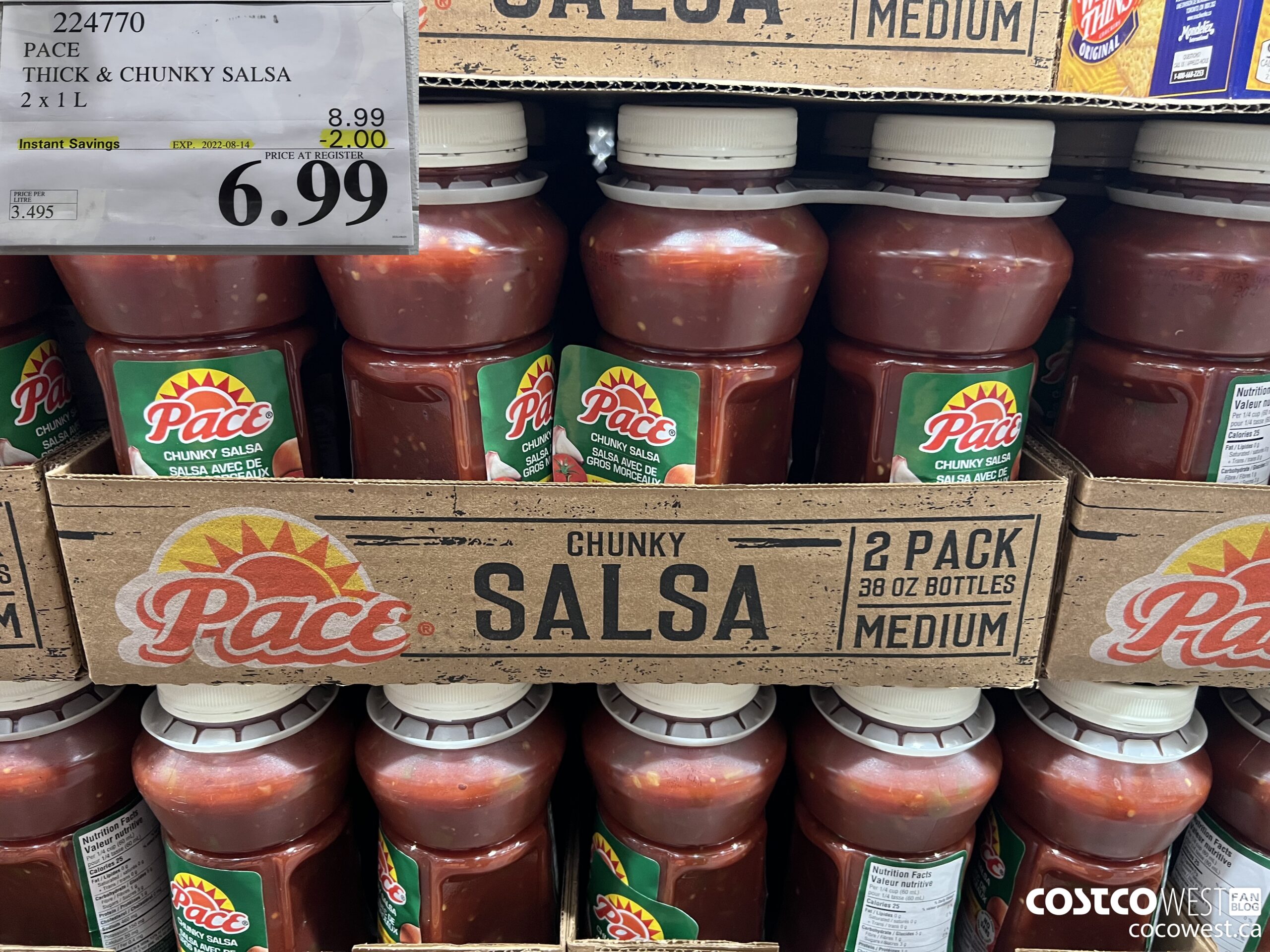 224770 PACE THICK & CHUNKY SALSA 2 X 1L ($2.00 INSTANT SAVINGS EXPIRES ON 2022-08-14) $6.99