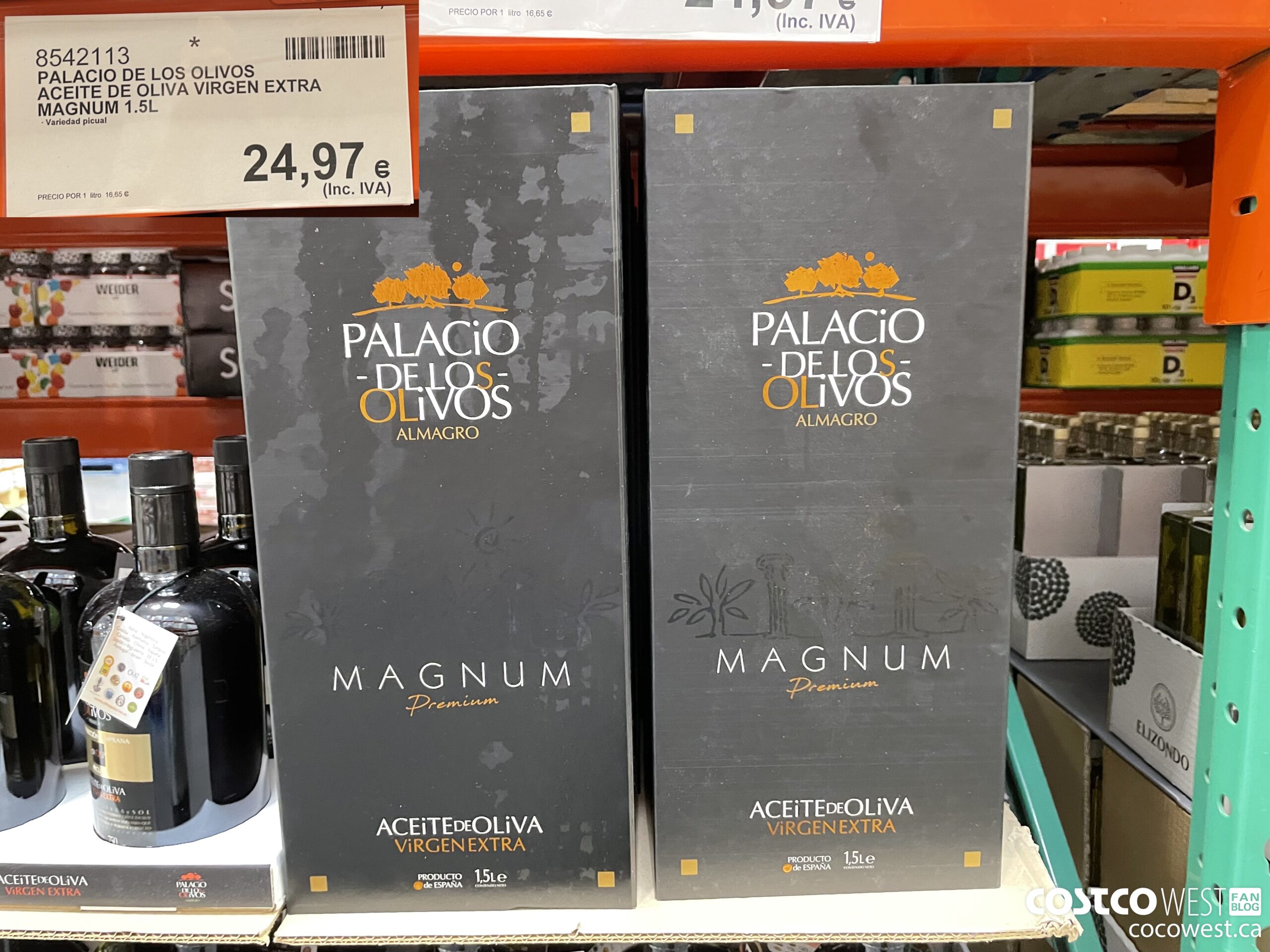 8542113 PALACIO DE LOS OLIVOS ACEITE DE OLIVA VIRGEN EXTRA MAGNUM 1.5L $24.97