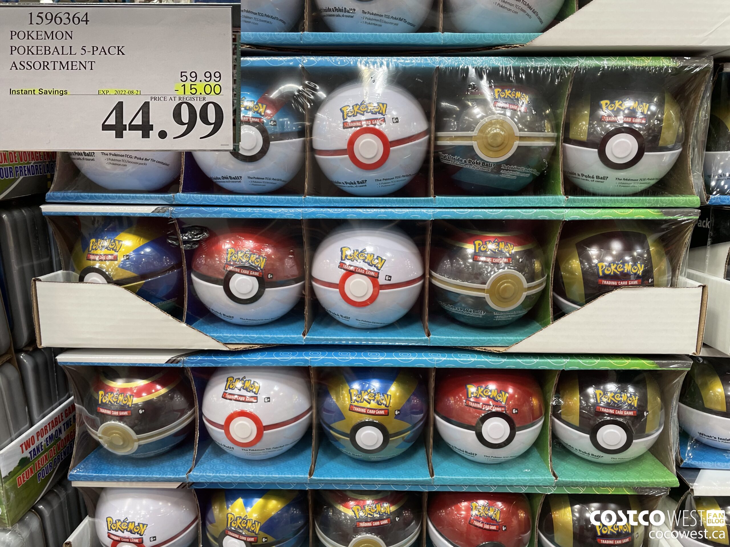 1596364 POKEMON POKEBALL 5-PACK ASSORTMENT ($15.00 INSTANT SAVINGS EXPIRES ON 2022-08-21) $44.99