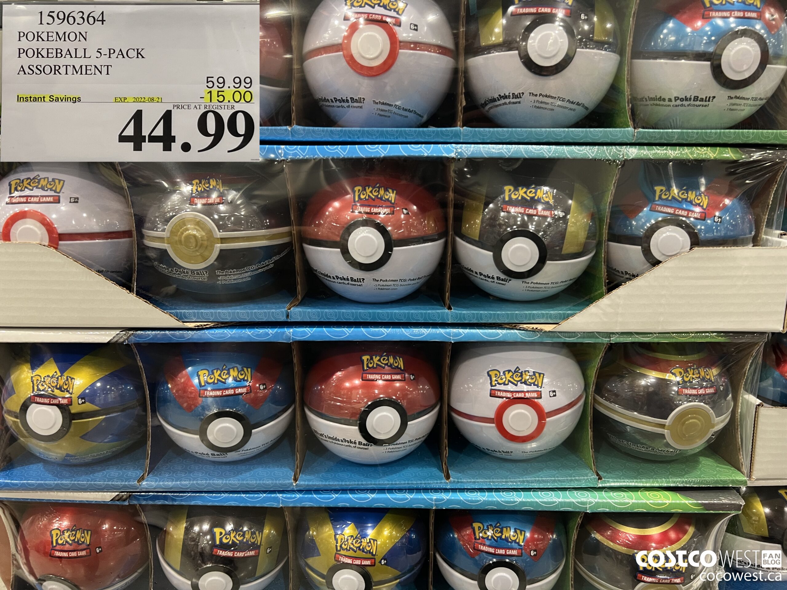 1596364 POKEMON POKEBALL 5-PACK ASSORTMENT ($15.00 INSTANT SAVINGS EXPIRES ON 2022-08-21) $44.99