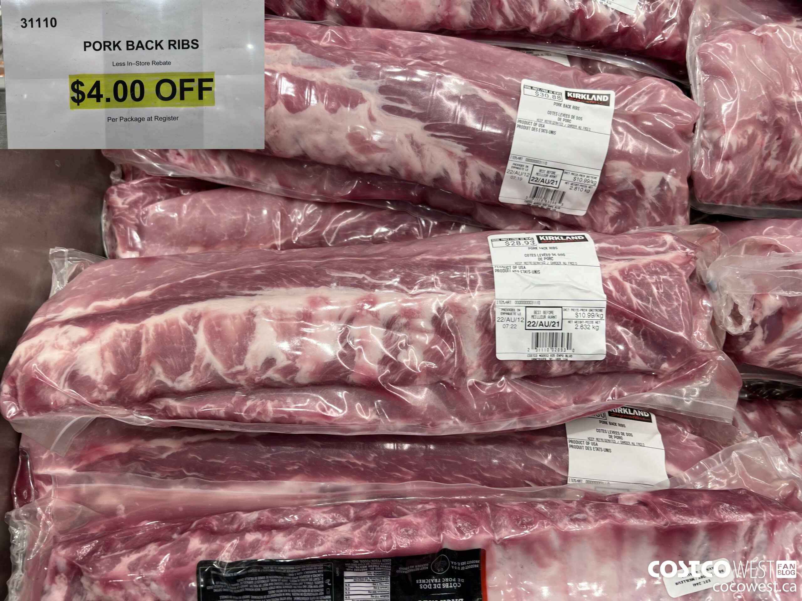 31110 PORK BACK RIBS ($4.00 INSTANT SAVINGS)