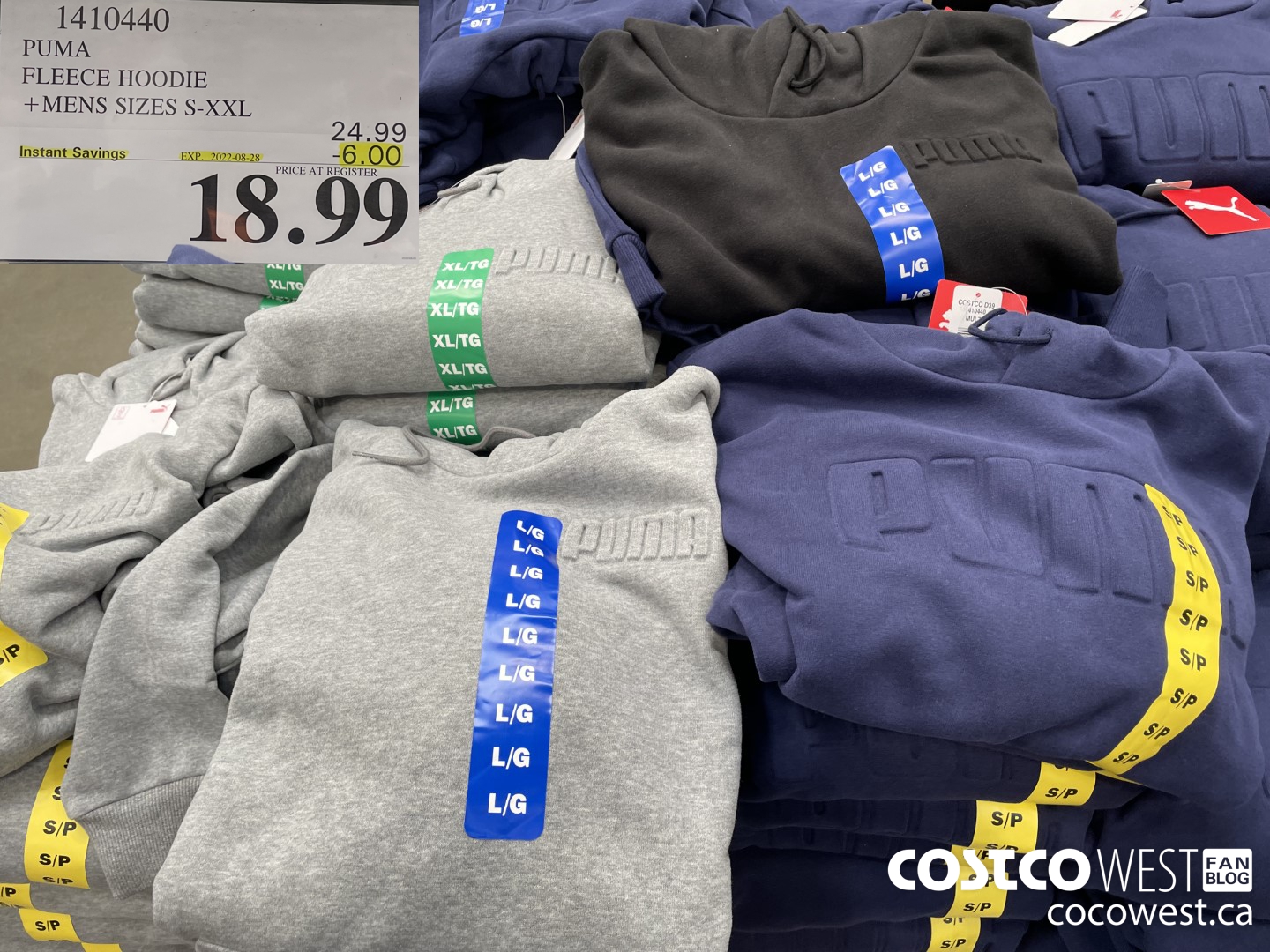 1410440 PUMA FLEECE HOODIE MENS SIZES S-XXL ($6.00 INSTANT SAVINGS EXPIRES ON 2022-08-28) $18.99