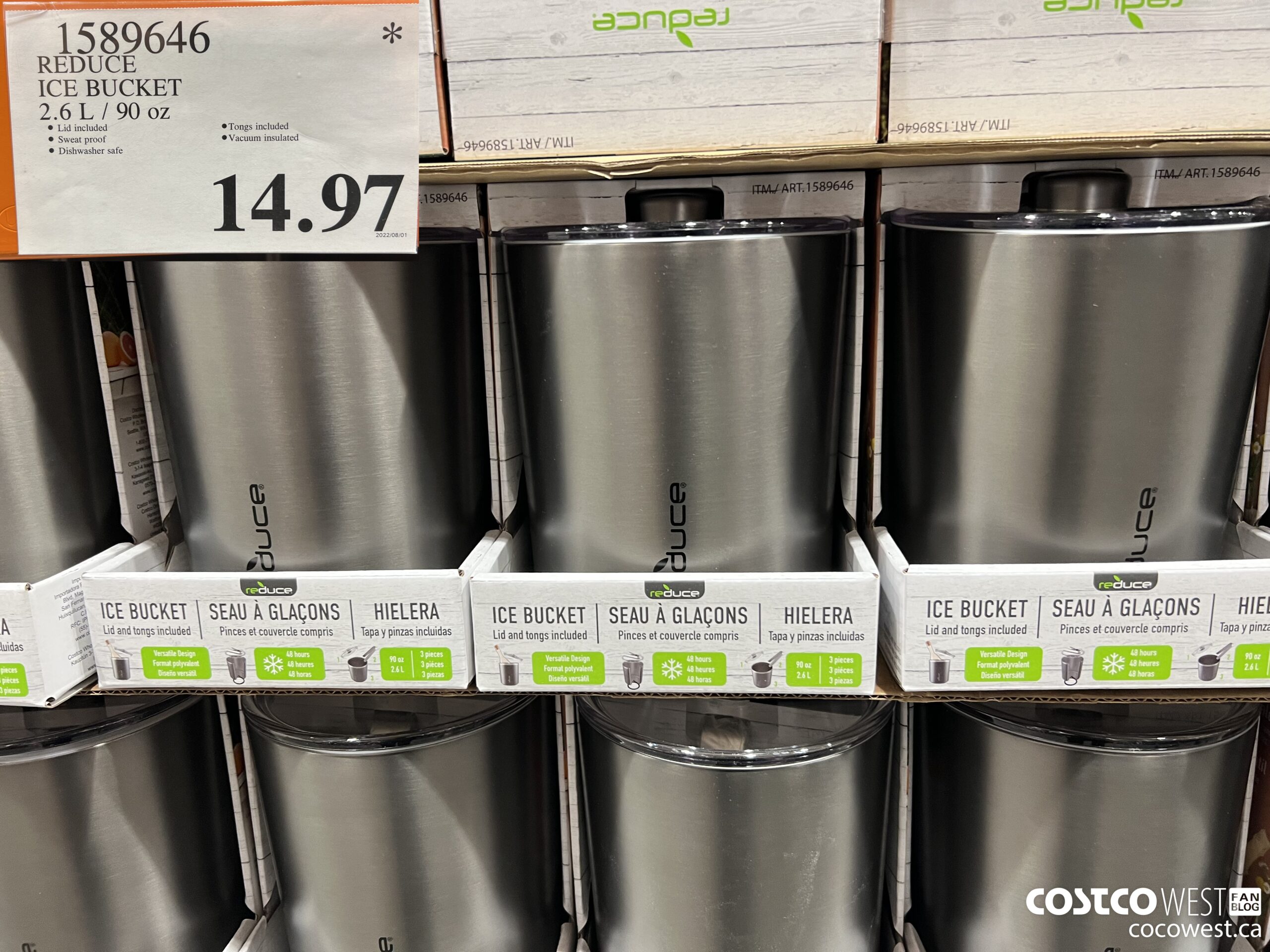 1589646 REDUCE ICE BUCKET 2.6 L / 90 OZ $14.97